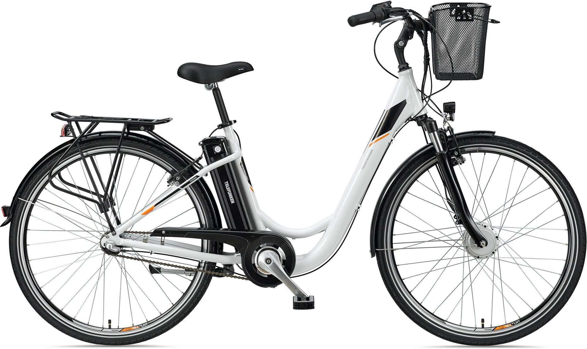 Gang Multitalent Fahrradkorb RC830, E-Bike Wh Telefunken Akku, mit Shimano 374,4 Frontmotor, Nexus 3 Schaltwerk,