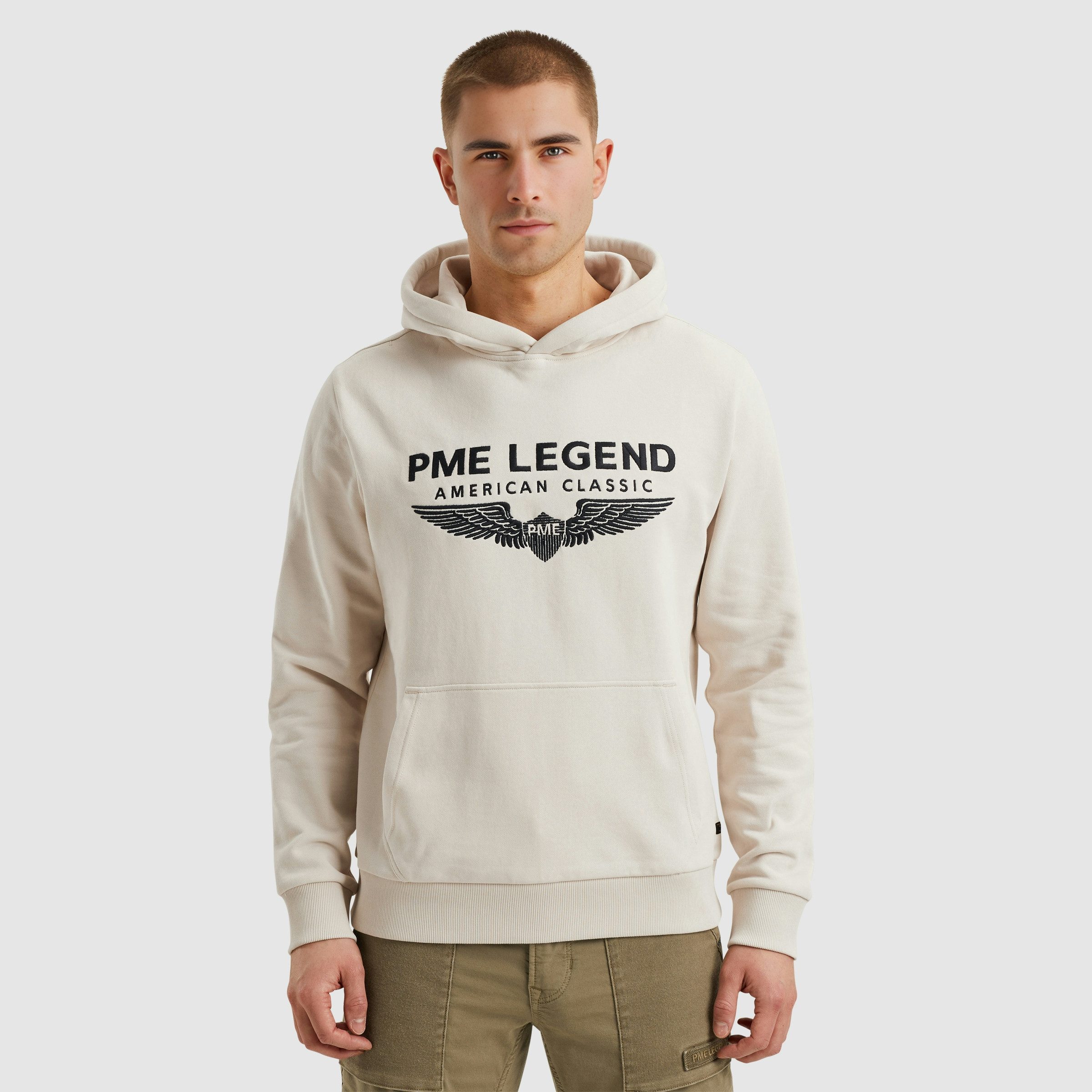 PME LEGEND Kapuzensweatshirt Hooded soft terry with logo mit Logostickerei
