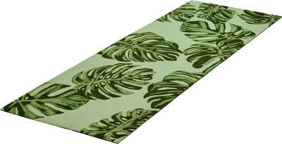 Küchenläufer Aracea, Grund, rechteckig, Höhe: 8 mm, In- und Outdoor geeignet, Teppich im Monstera-Design