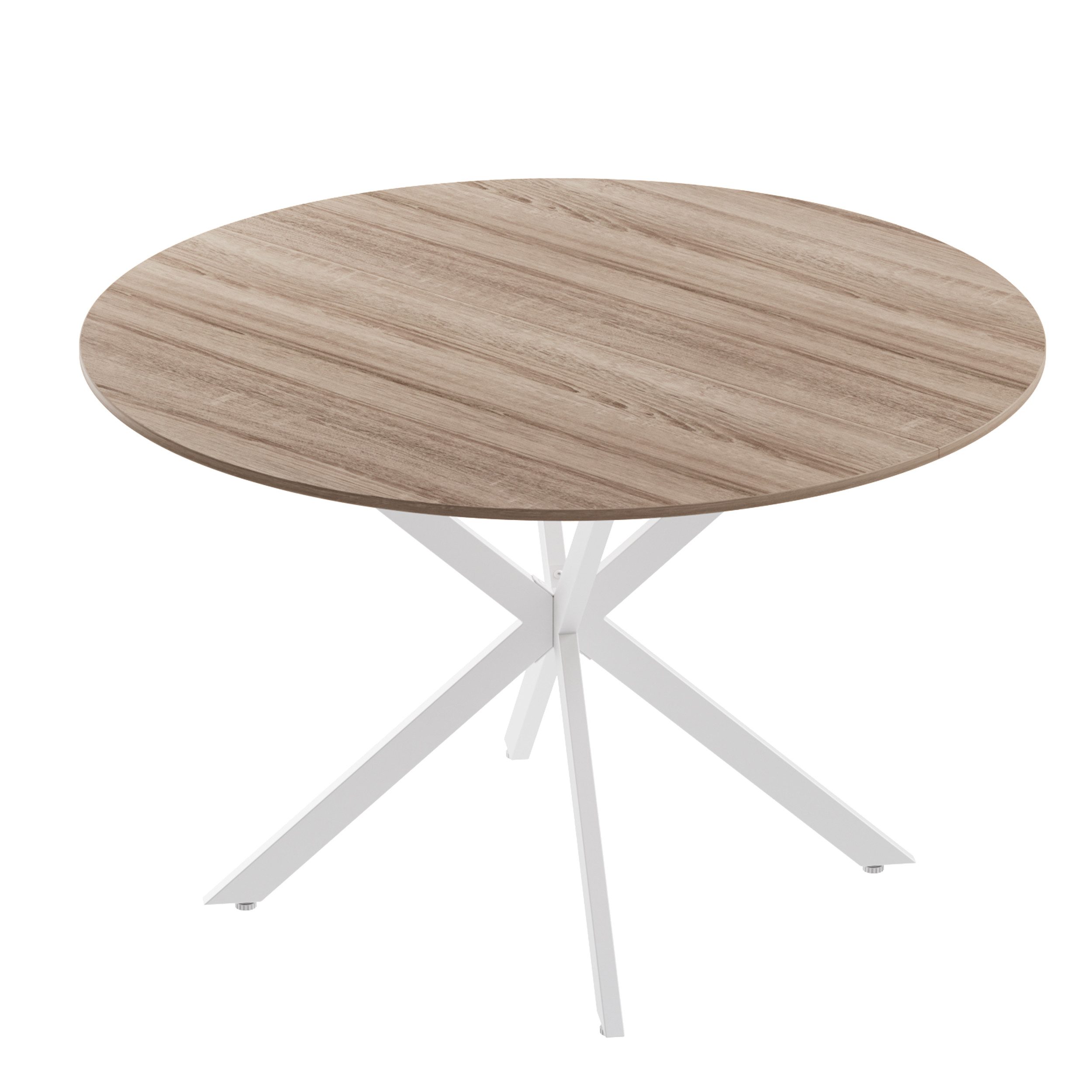 TWSOUL Esstisch Runder Hölzerner Küchentisch Retro Industrieller Esszimmert günstig online kaufen