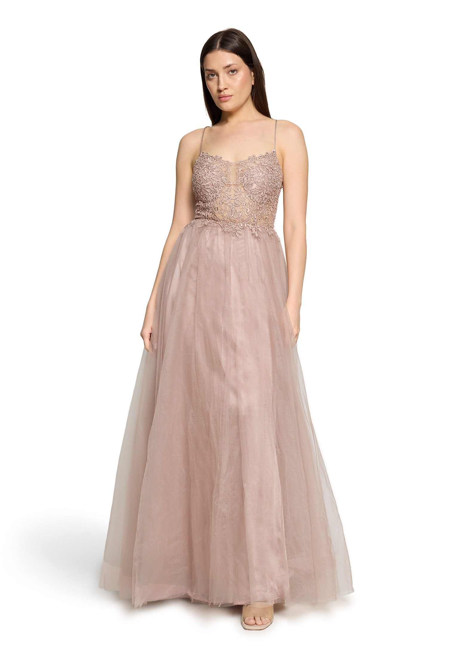 Vera Mont Abendkleid Damen mit Stickerei Rückenfrei