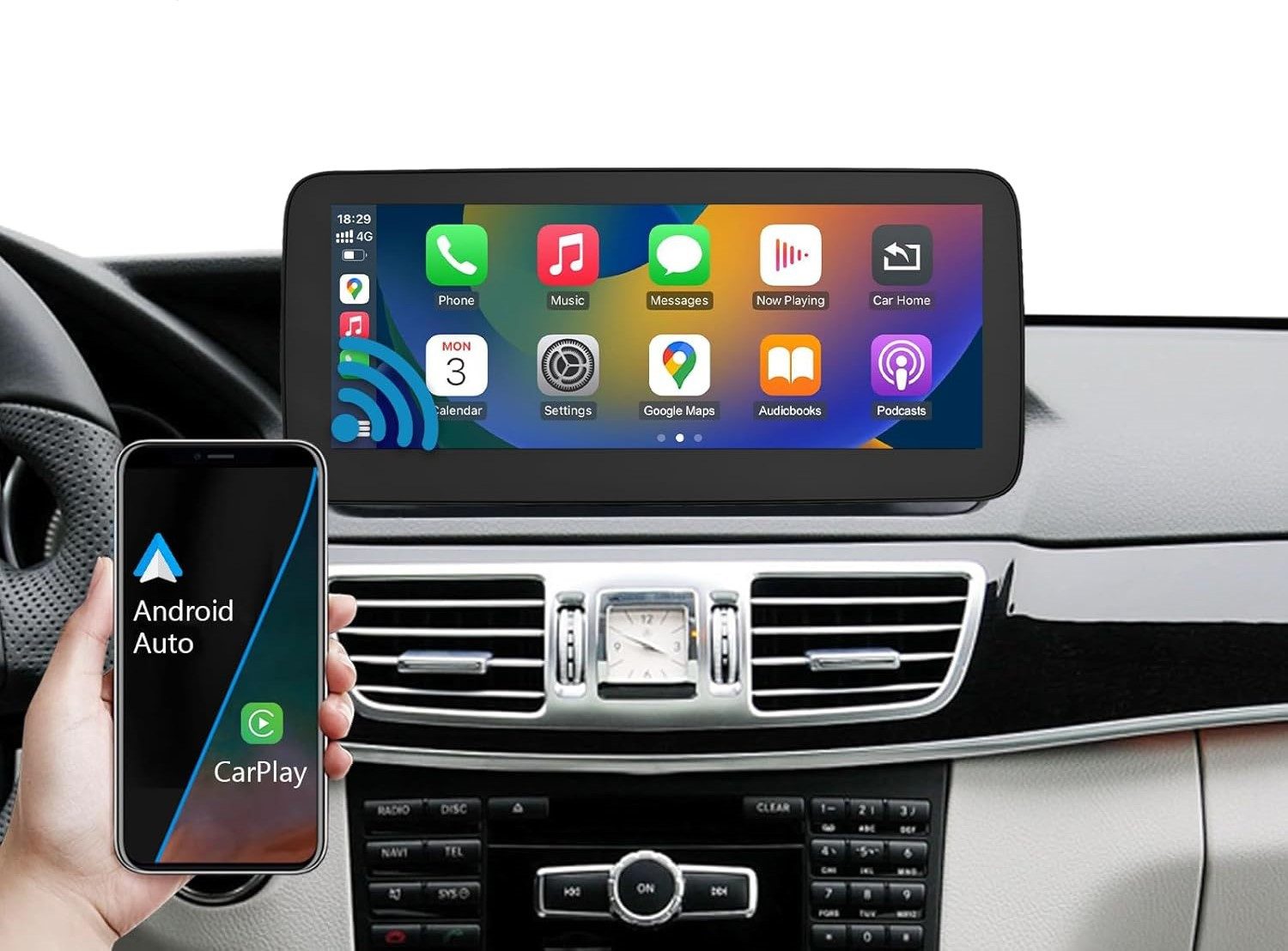 GABITECH Carplay und Android Auto Für MERCEDES BENZ E-Coupe W207 C207 A207 Einbau-Navigationsgerät (Linux System, 10.3 Zoll Display NTG 4.5)
