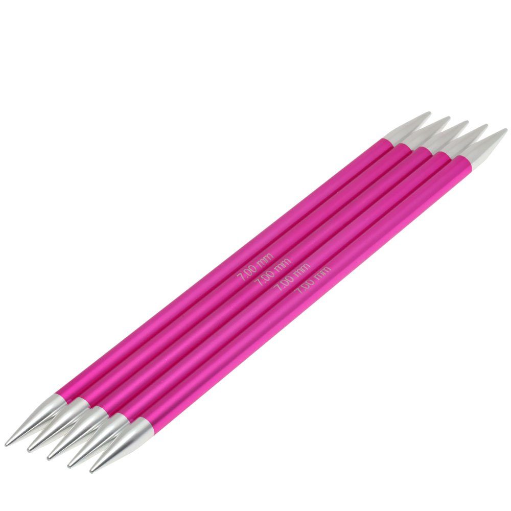 LANA GROSSA Strumpfstricknadeln Knit Pro ZING Nadelspiel Aluminium Rainbow, Stricknadel verschiedene Längen/Größen