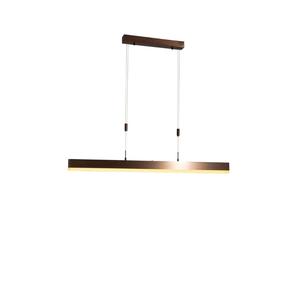 Qazqa Pendelleuchte Lamba, Dimmbar, LED fest integriert, Extra-Warmweiß, QAZQA Hängeleuchte, integrated, Bronze, Aluminium, Modern