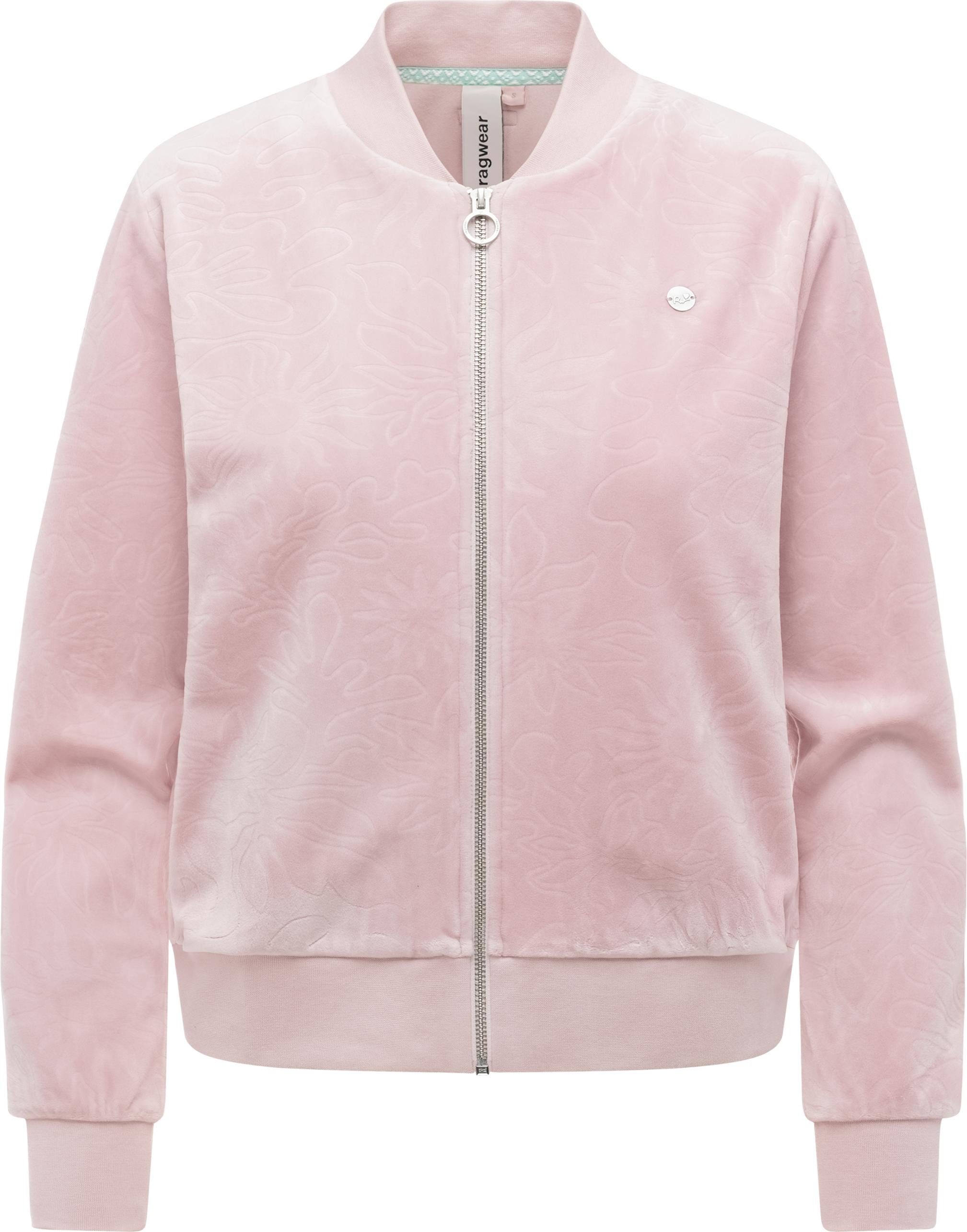 Ragwear Sweatjacke Doron Embossed Kuschelige Alltagsjacke in Samt-Optik