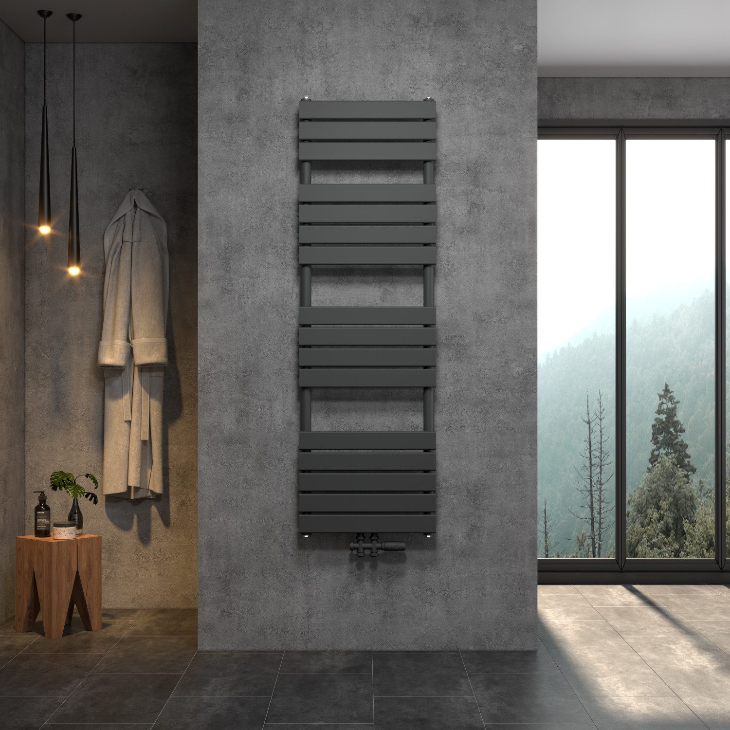 WITEN&NOCK Badheizkörper SARDORA Design Handtuchheizung 2in1 Mittelanschlus günstig online kaufen