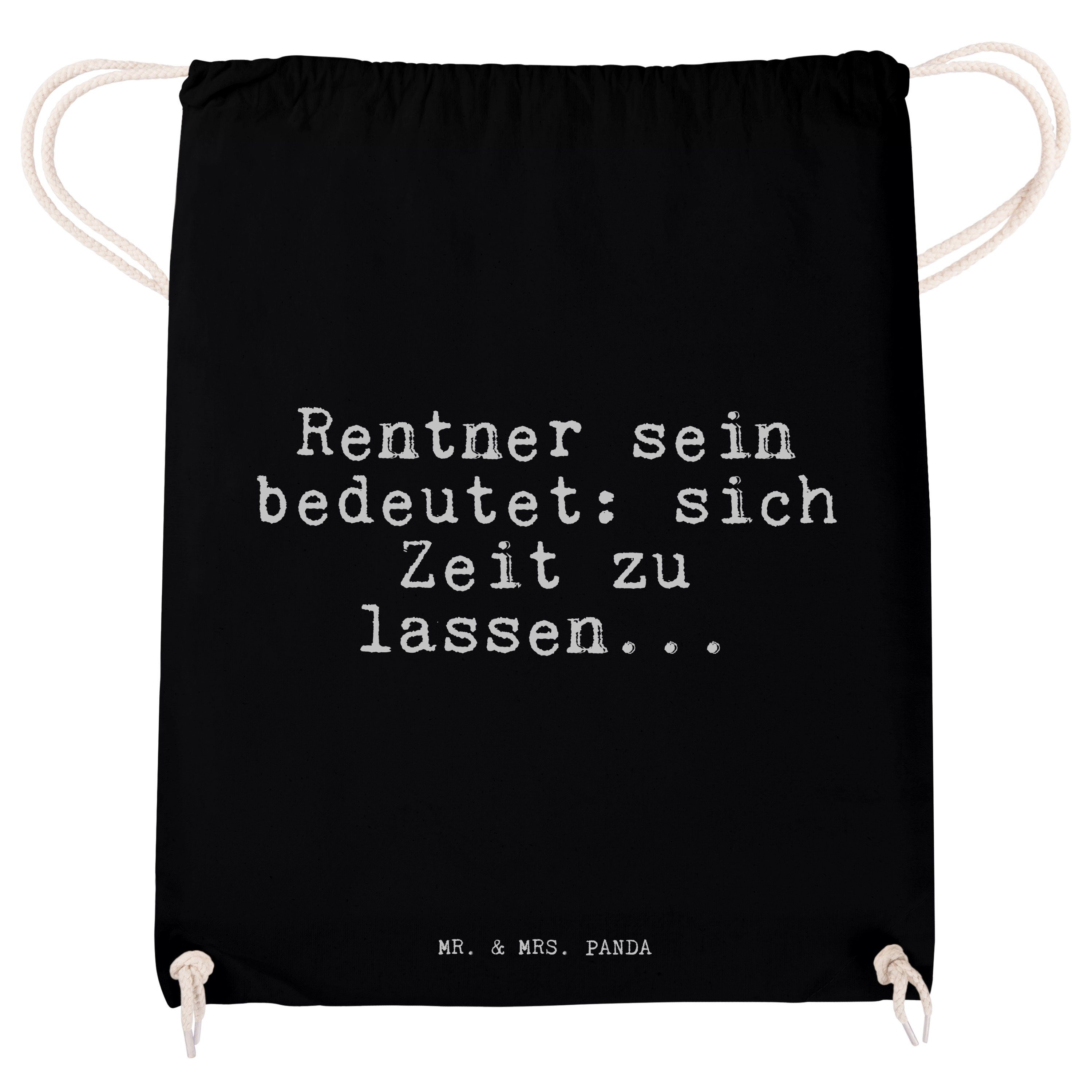 Mr. & Mrs. lusti - Rentner - Schwarz Geschenk, (1-tlg) Rentnerin, Panda bedeutet: sein sich... Sporttasche