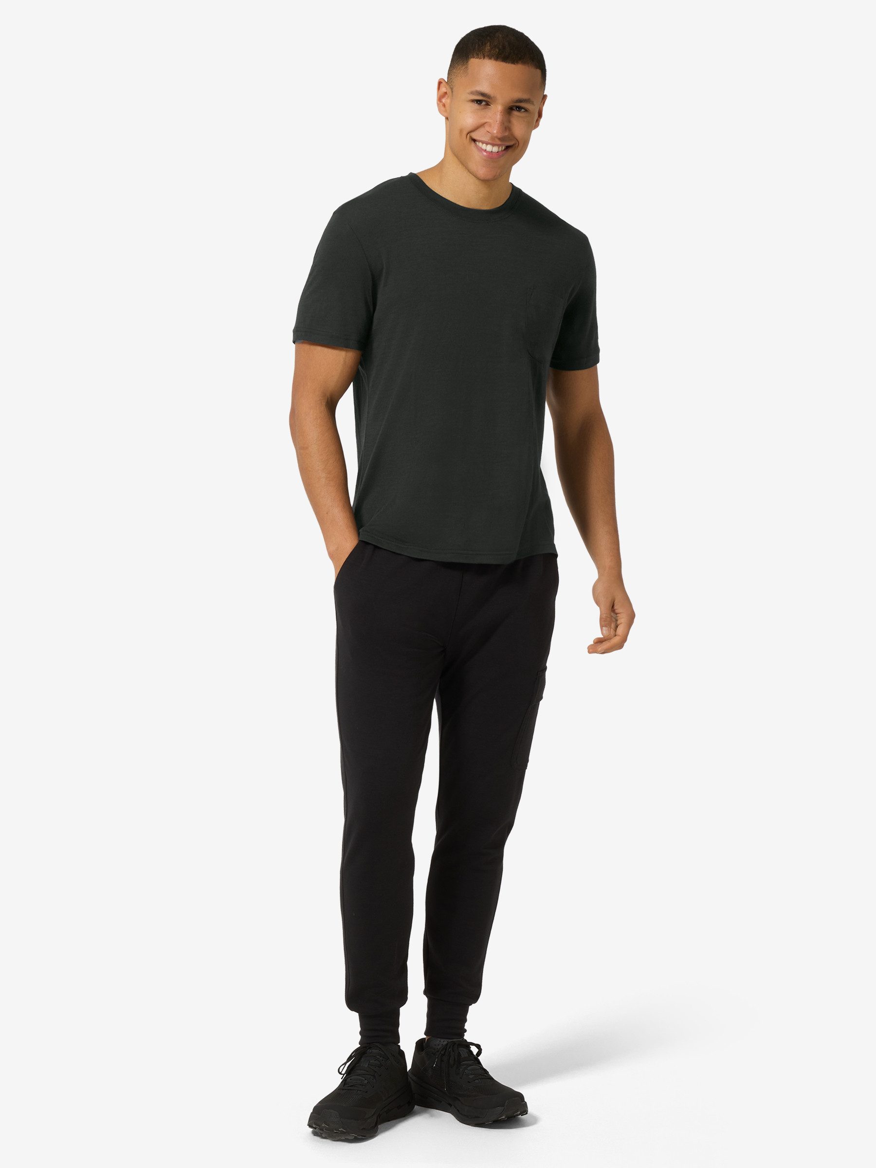 SUPER.NATURAL T-Shirt für Herren,Merino M POCKET TEE Brusttasche, atmungsaktiv
