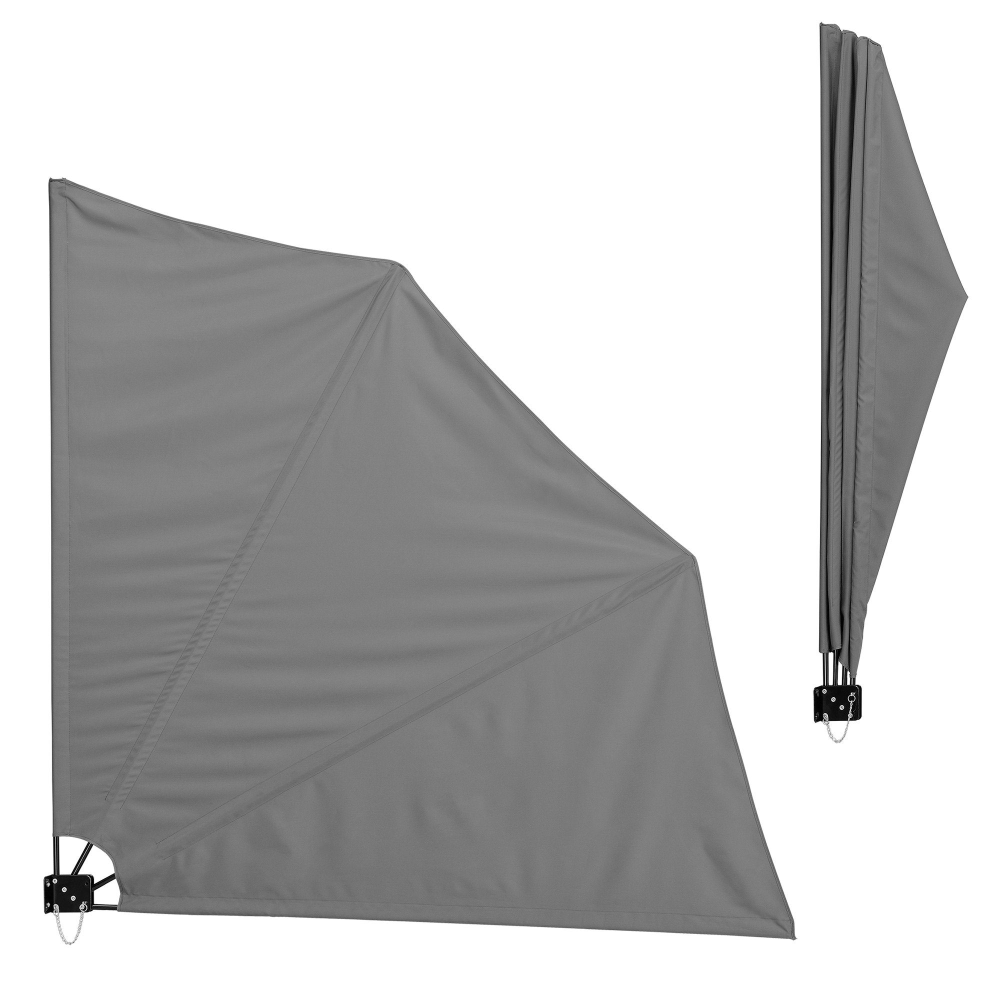 casa.pro Seitenarmmarkise Ragusa Balkonfächer 160x160cm Grau günstig online kaufen