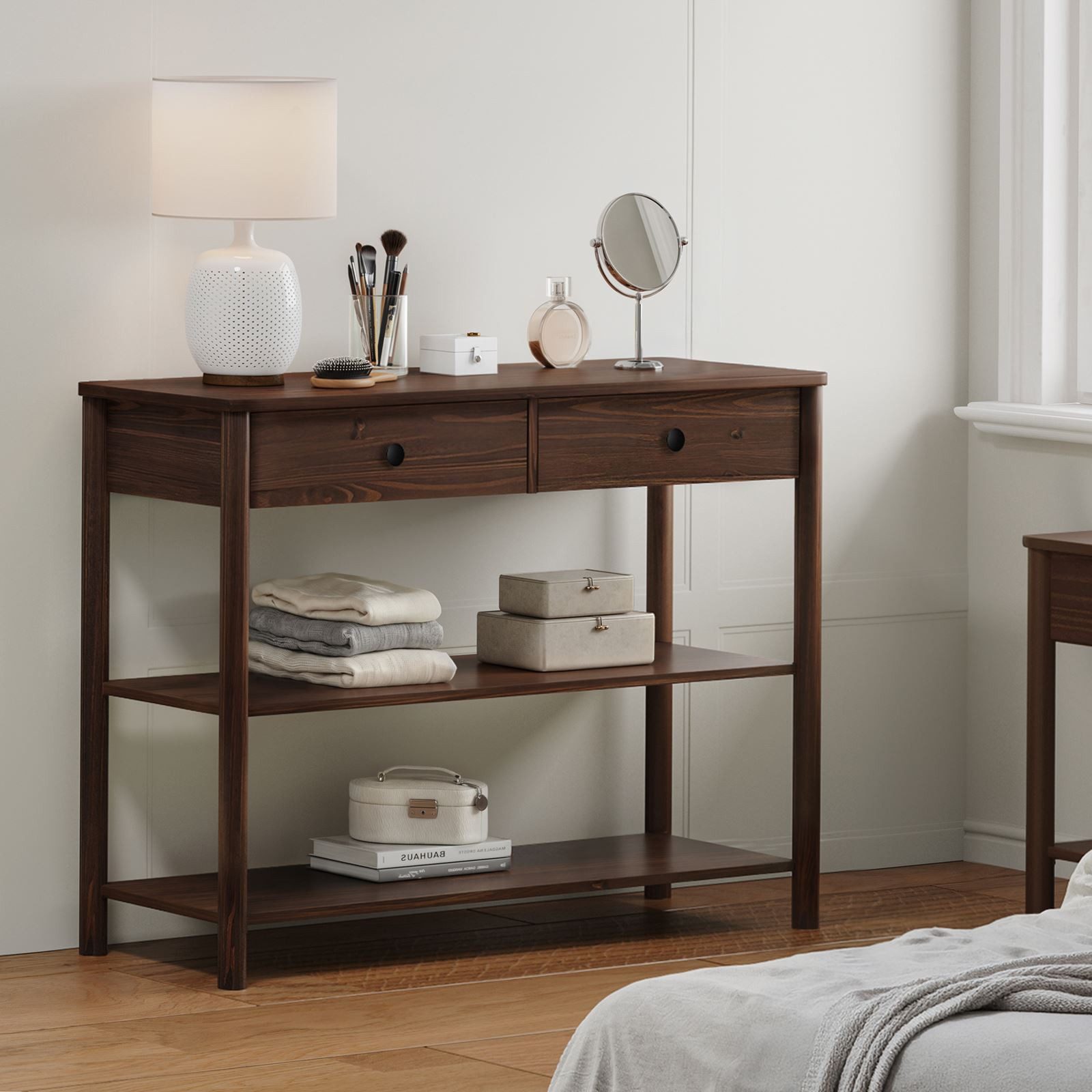 IDIMEX Konsolentisch APOANA, Flurtisch schmal mit 2 Schubladen aus Massivho günstig online kaufen