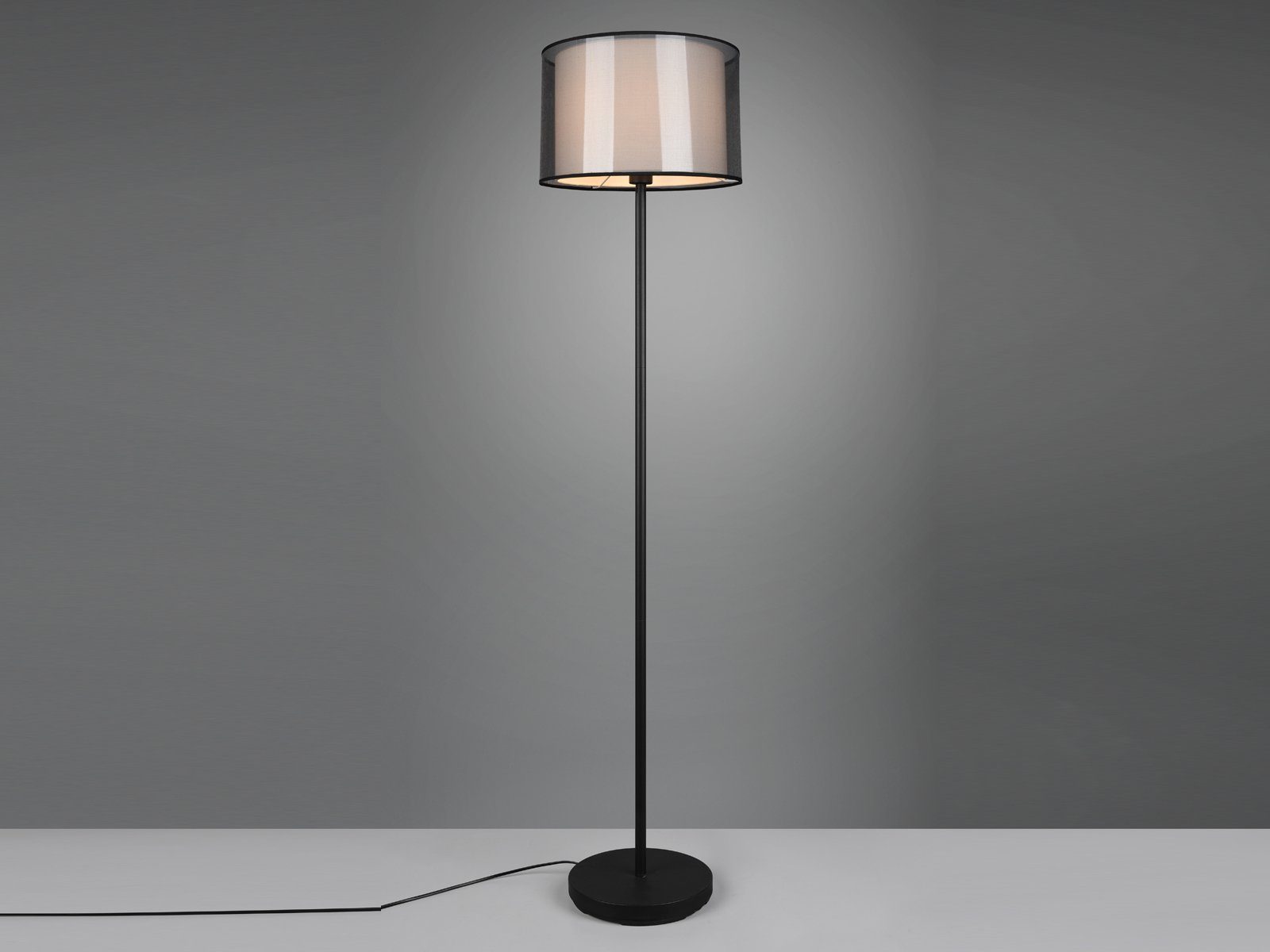 150cm mit ausgefallene Design-er wechselbar, Stoff Lampe H: dimmbar Lampen-schirm, LED Warmweiß, Stehlampe, meineWunschleuchte LED