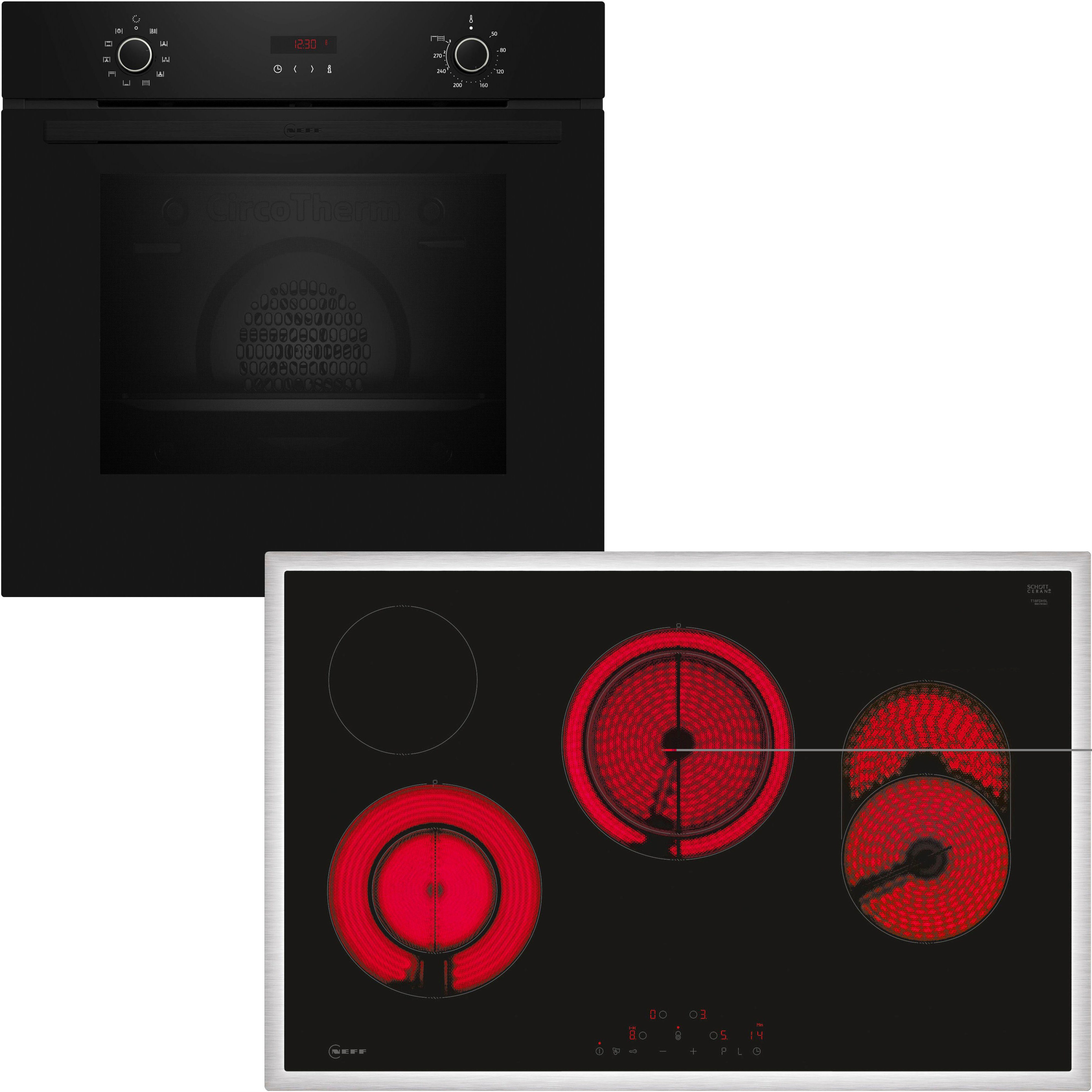 NEFF Backofen-Set BX48PB, mit Teleskopauszug nachrüstbar, Pyrolyse-Selbstreinigung