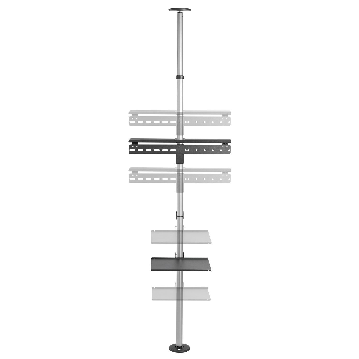 Maclean Halterung MC-791 TV Decken-Boden-Halterung 37-70 Zoll 30 kg, (bis 70 Zoll, VESA 600x400 360° drehbar mit Ablage)