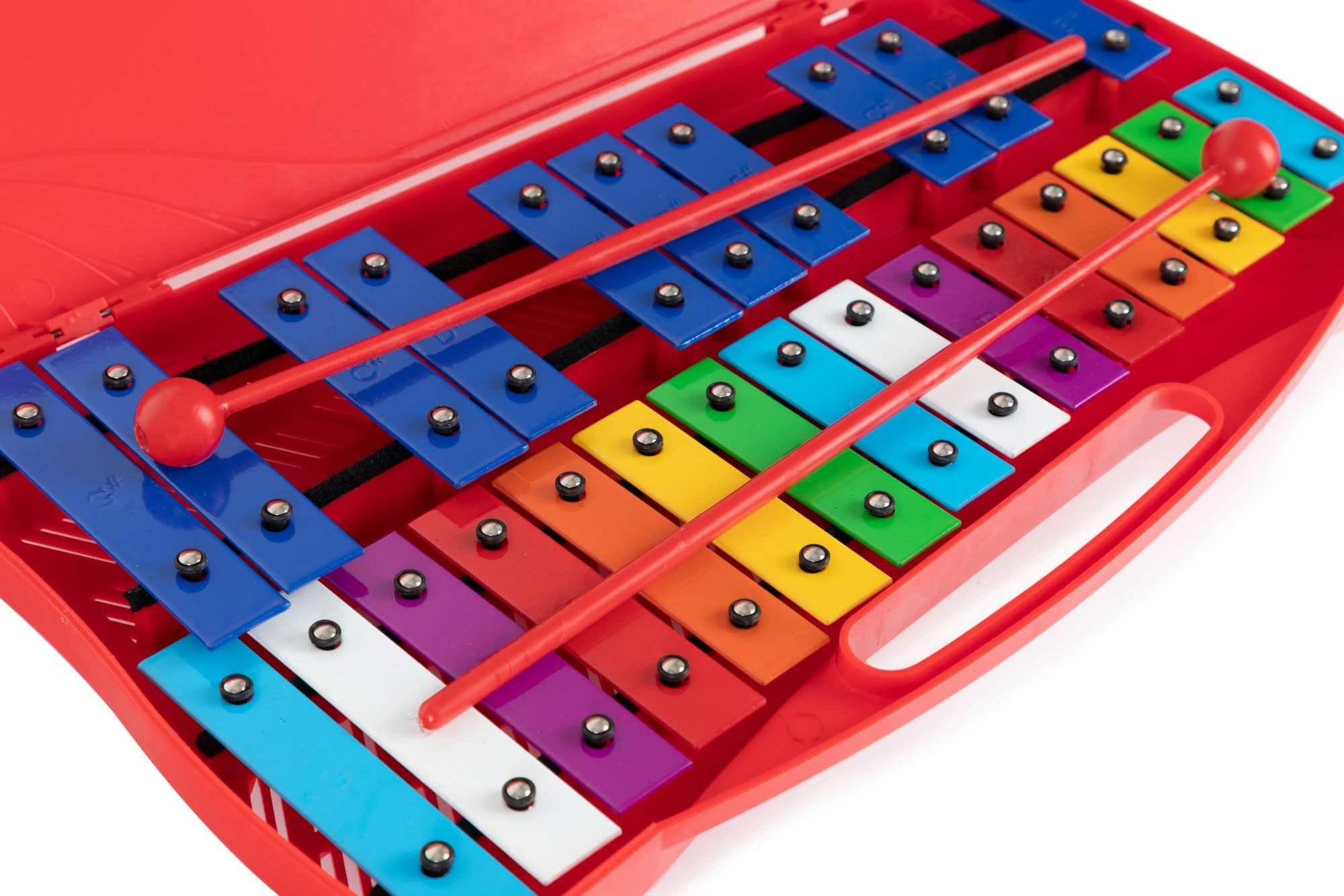 Classic Cantabile Glockenspiel GSR-25 Sopran Glockenspiel chromatisch 10x Set - Im praktischen Koffer,Sparset, 10-St., 10x Glockenspiel und 10x Schlägel, Perfekt gestimmtes Sopran Glockenspiel