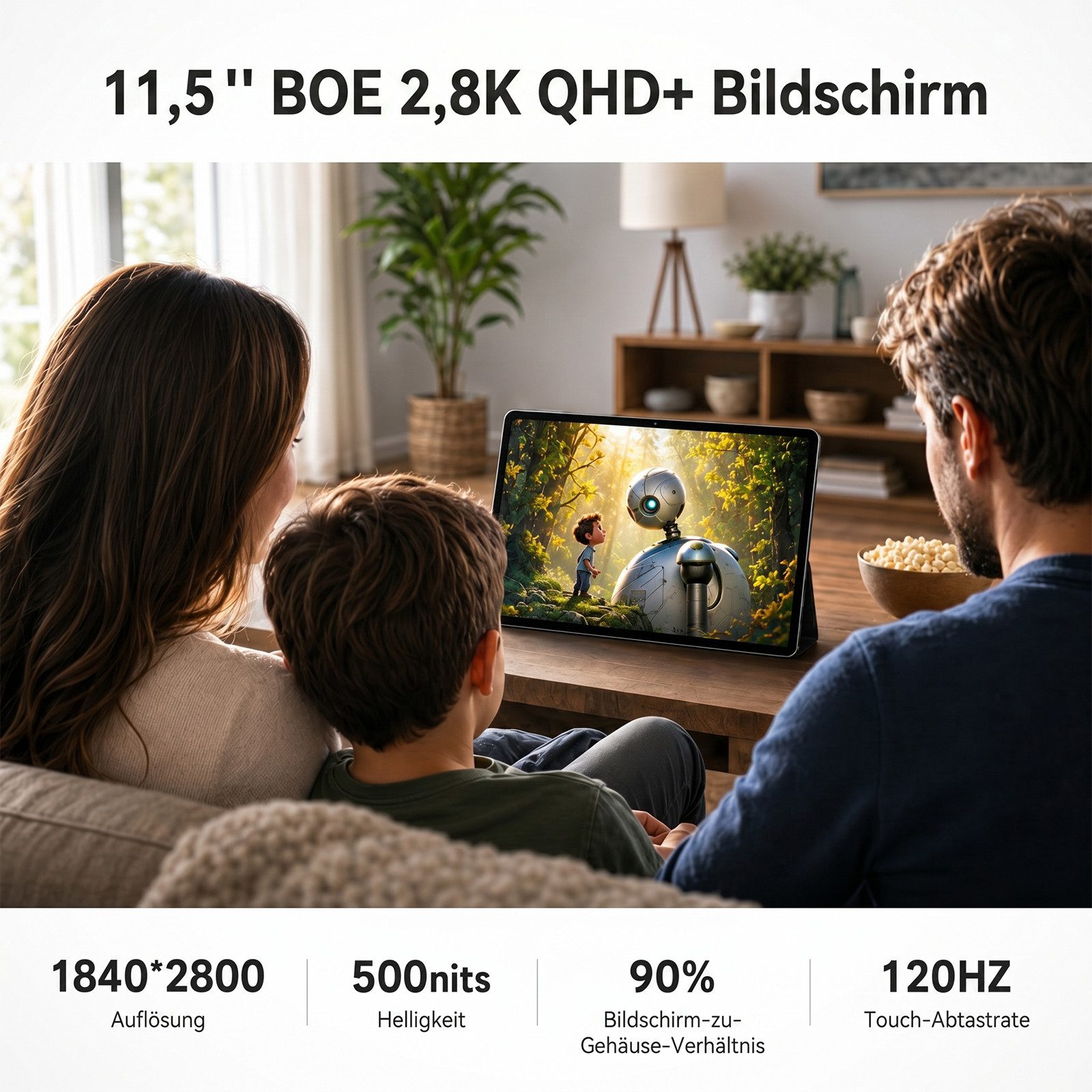 KINGRID 11,5" T12Pro 2,8K Android 16 WiFi 256GB 4GLTE Mit Tastatur/Maus/Hülle Tablet (11,5", 256 GB, Android 16, 4G LTE, 8000mAh, Gemini-KI, 2800x1840, Octa- Core, 32(8+24)GB)