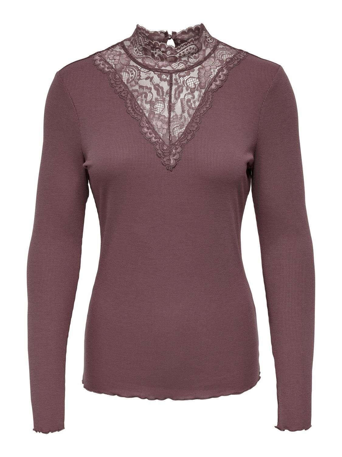 Haut En Dentelle Manches Longues ONLY Onllamir - Col Rond, Coupe Normale, Pour Femme, Style Romantique Décontracté - 8