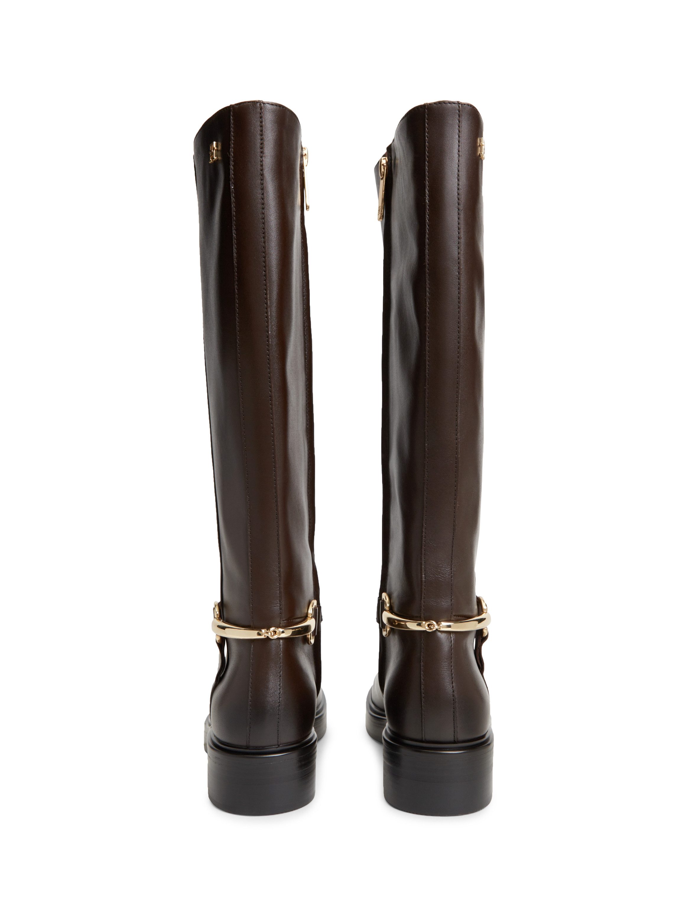 Tommy Hilfiger TH STUD LEATHER KNEE RIDING BOOT Stiefel Blockabsatz, Langschaftstiefel mit goldfarbener Zierspange – Bild 2 von 5