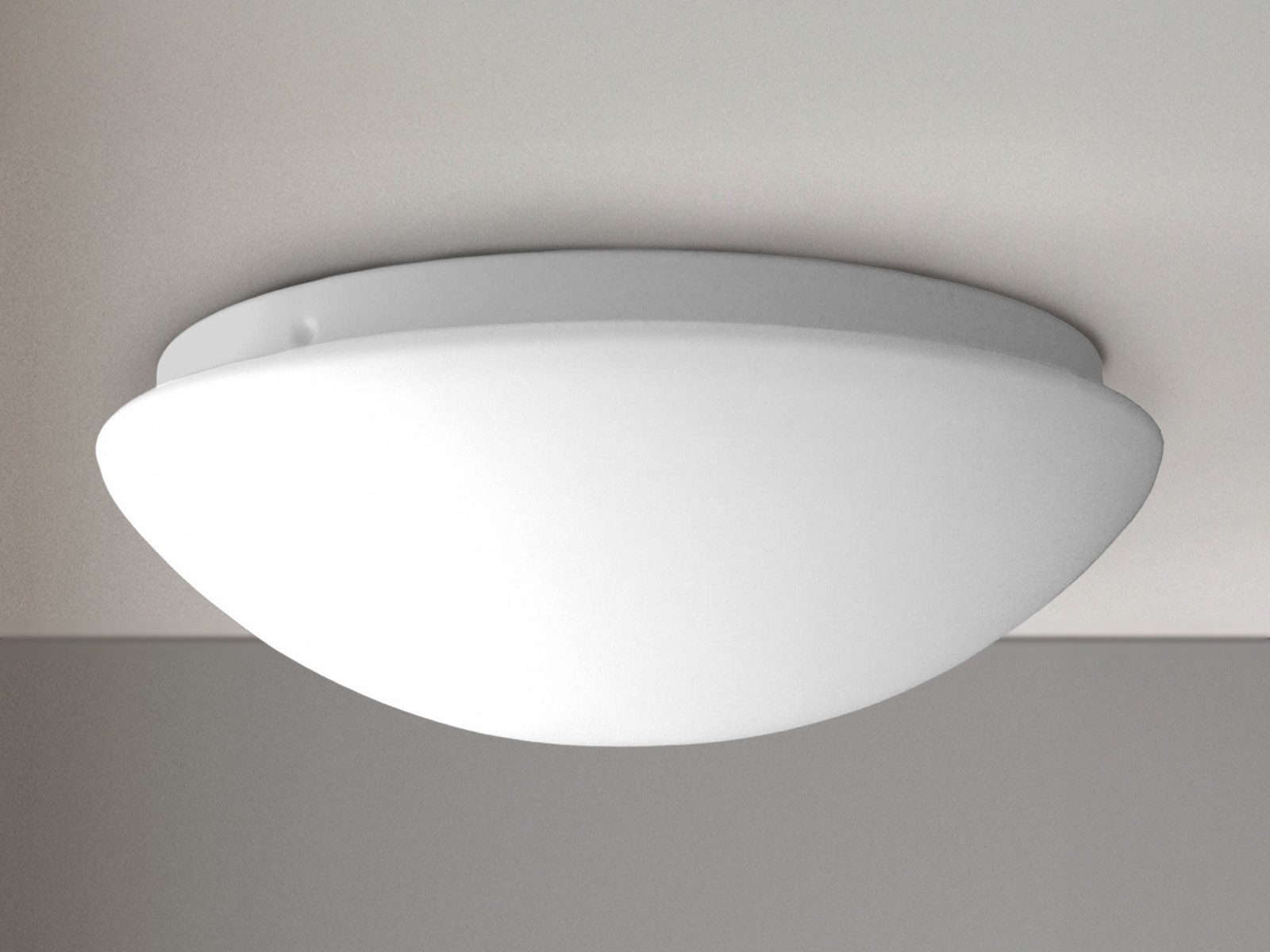 niermann LED Deckenleuchte rund, Schirm Opal-Glas Ø 25cm, dimmbar extern via Hausinstallation, LED wechselbar, Warmweiß, kleine Deckenlampe minimalistisch Wohnzimmer Decke & E27 LED