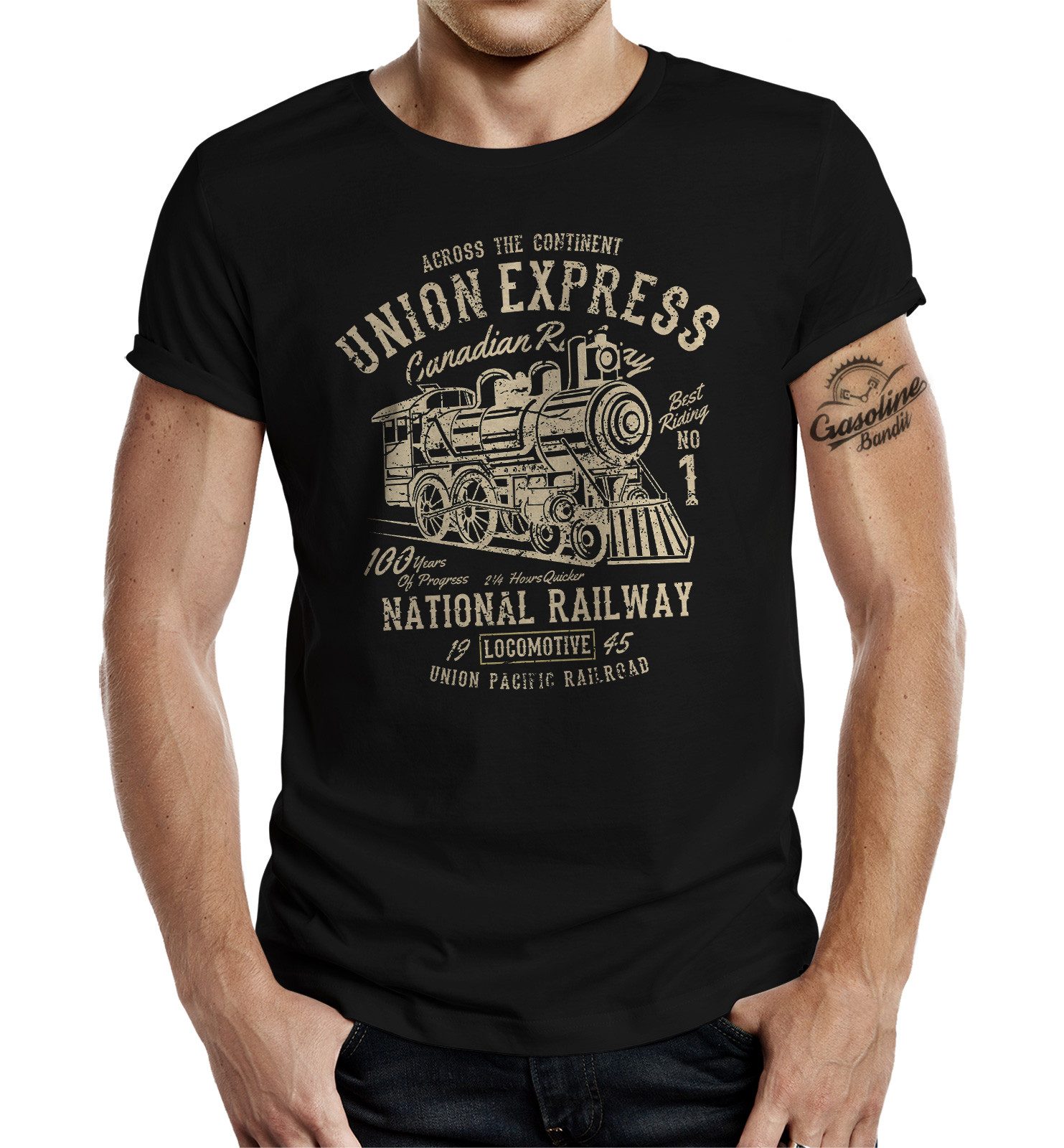 GASOLINE BANDIT® T-Shirt für den Eisenbahn Railroad Railway Fan: National Railway