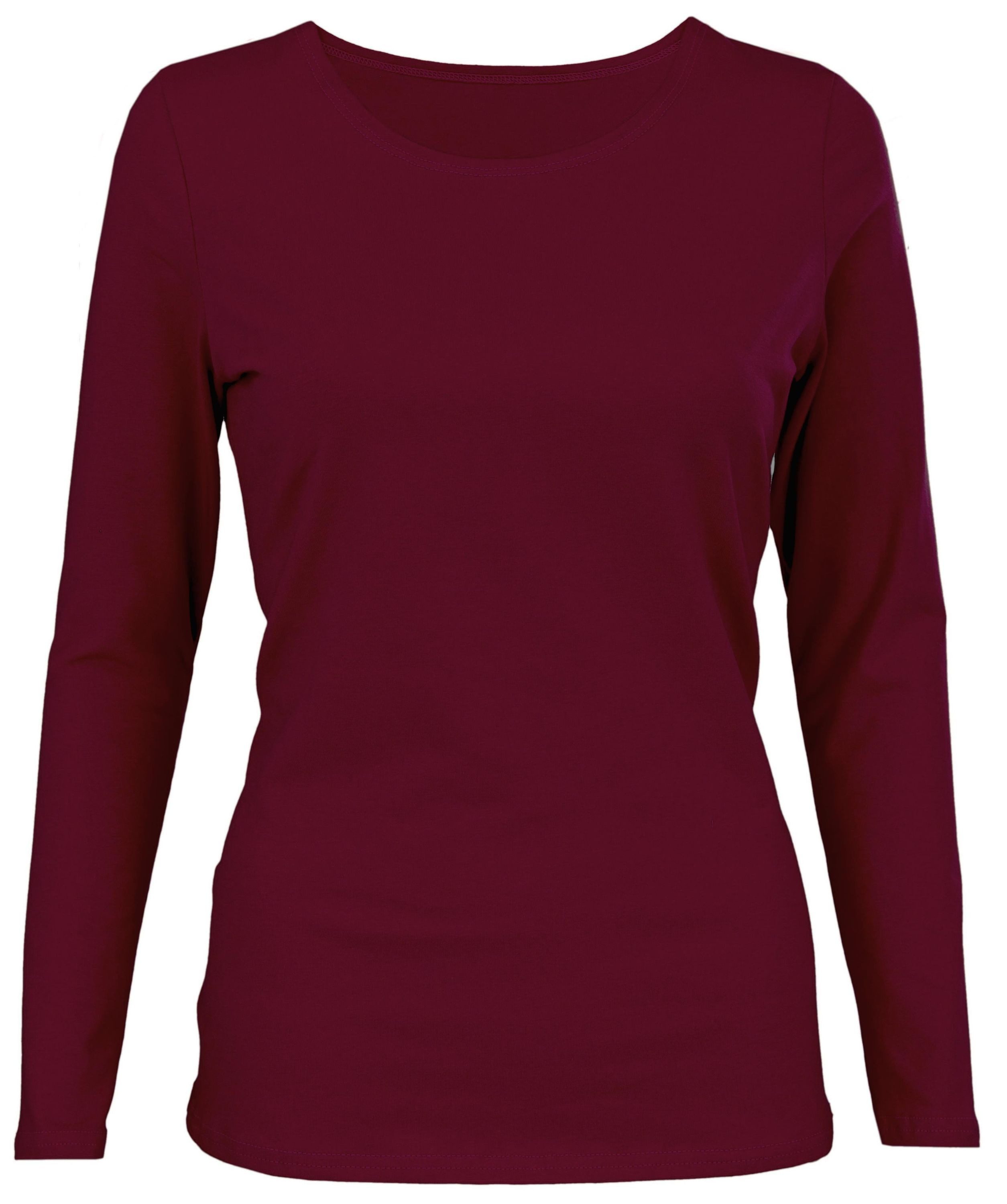 Longshirt Alkato Damen Langarm Shirt mit O-Ausschnitt