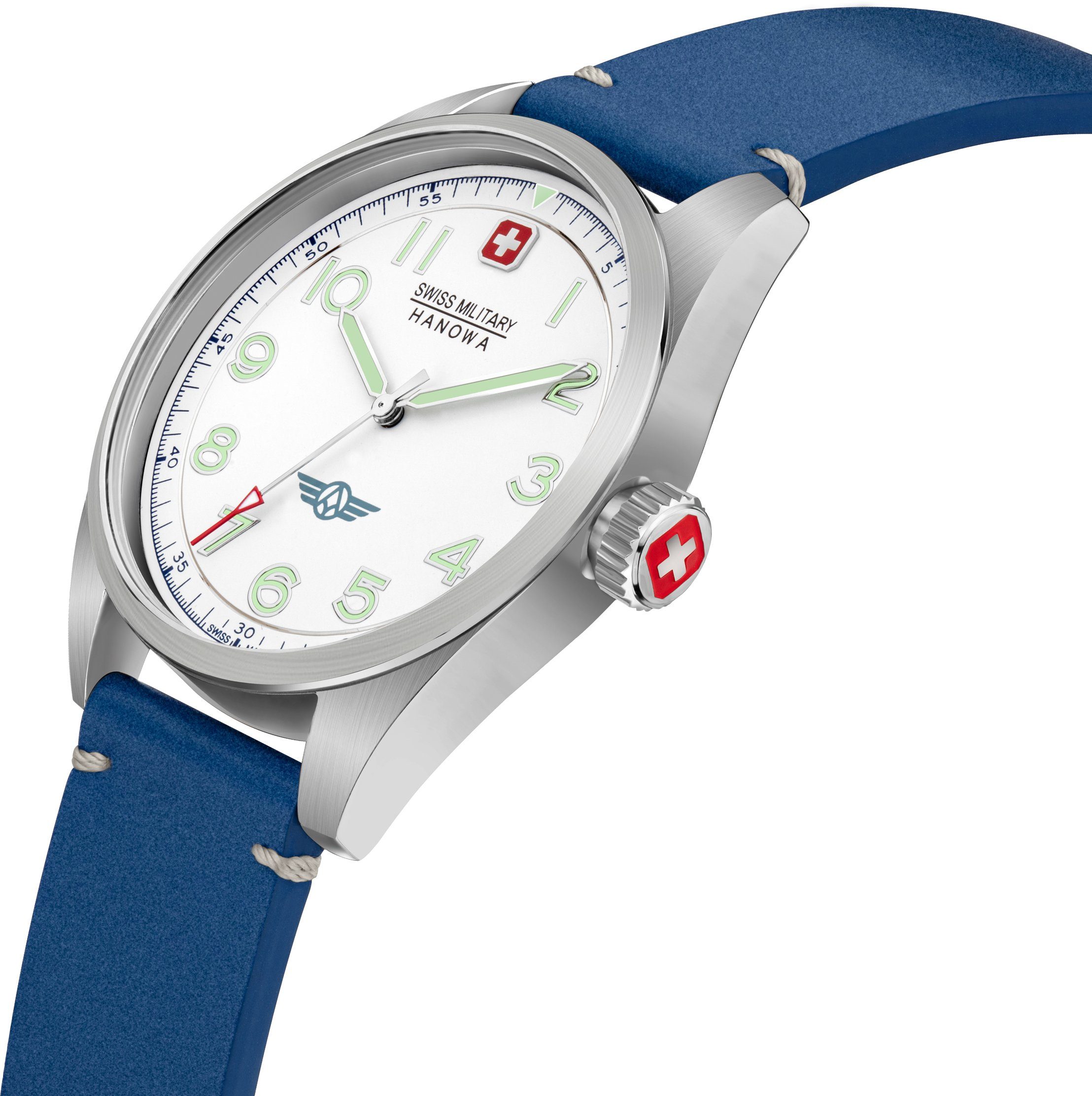 Swiss Military Hanowa FALCON, weiß blau, Schweizer Uhr SMWGA2100403
