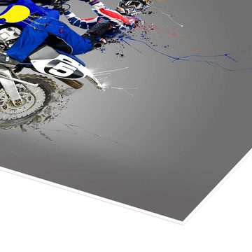 Posterlounge Poster Editors Choice, Motocross-Fahrer, Illustration