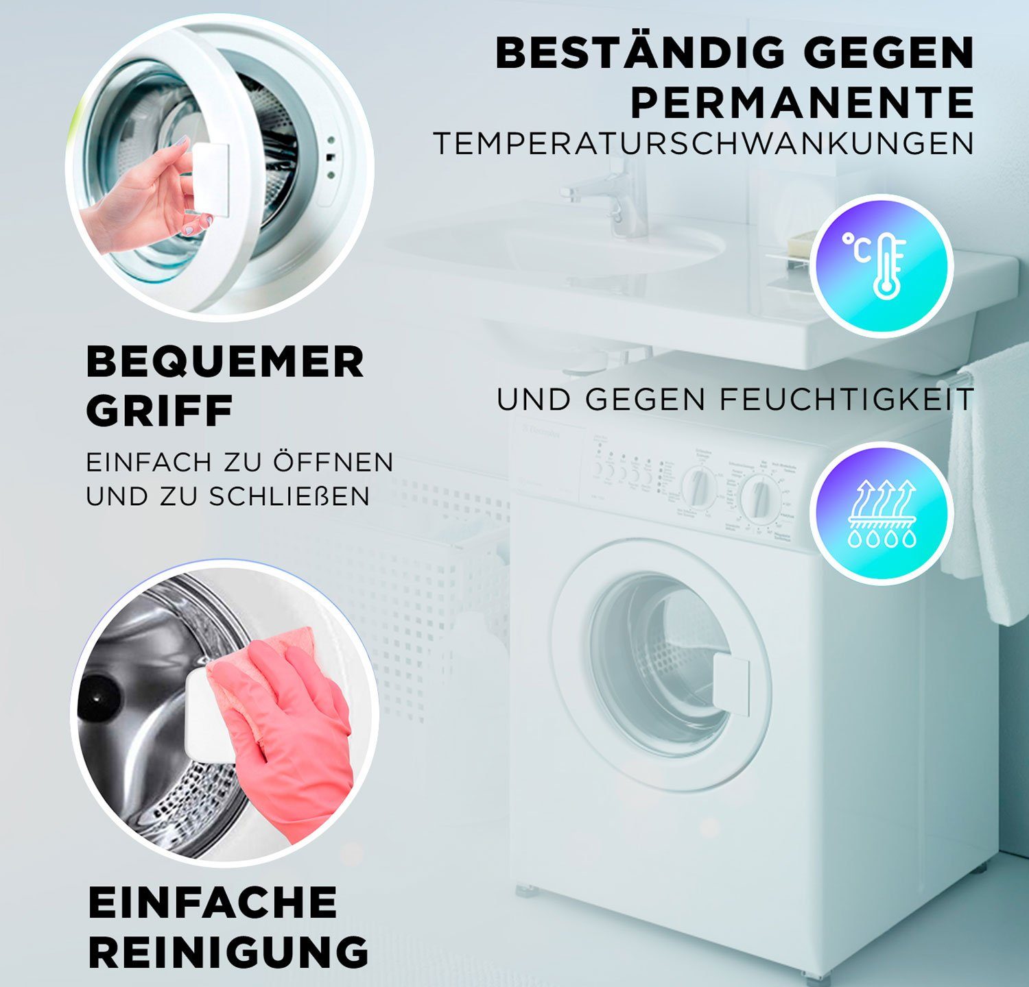 Waschmaschine Griff für VIOKS 55X9898, LA8E000L0 Ersatz weiß Brandt Türgriff für Fagor