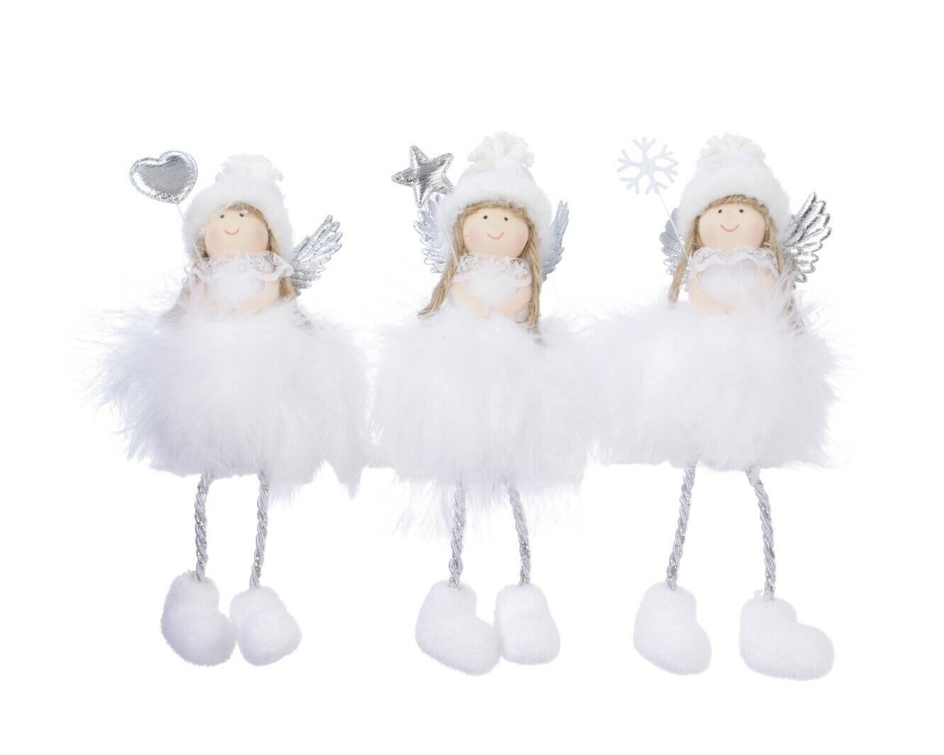 Kaemingk Engelfigur Federengel mit Zauberstab weiß Hänger Dekoration 20 cm günstig online kaufen
