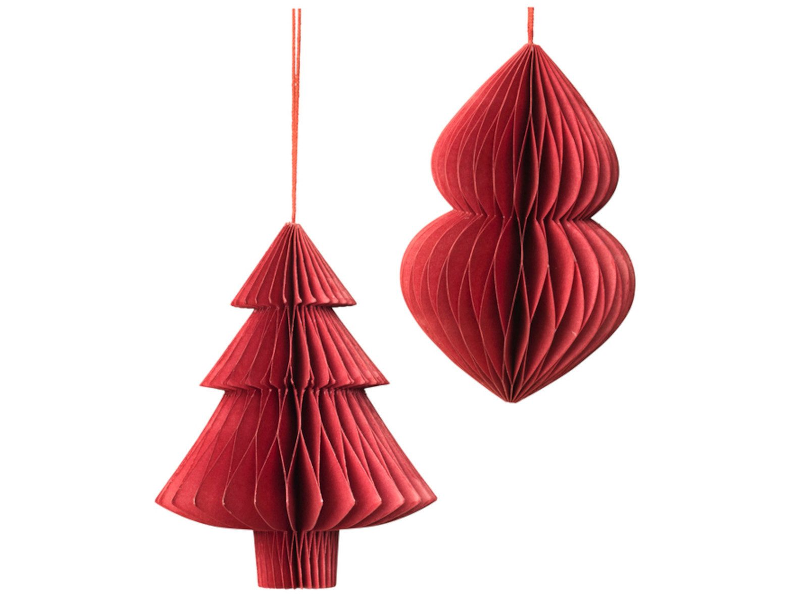 Broste Copenhagen Dekohänger Copenhagen CHRISTMAS MIX Papierhänger pompeian red Set2, Christmas Mix Christbaumschmuck