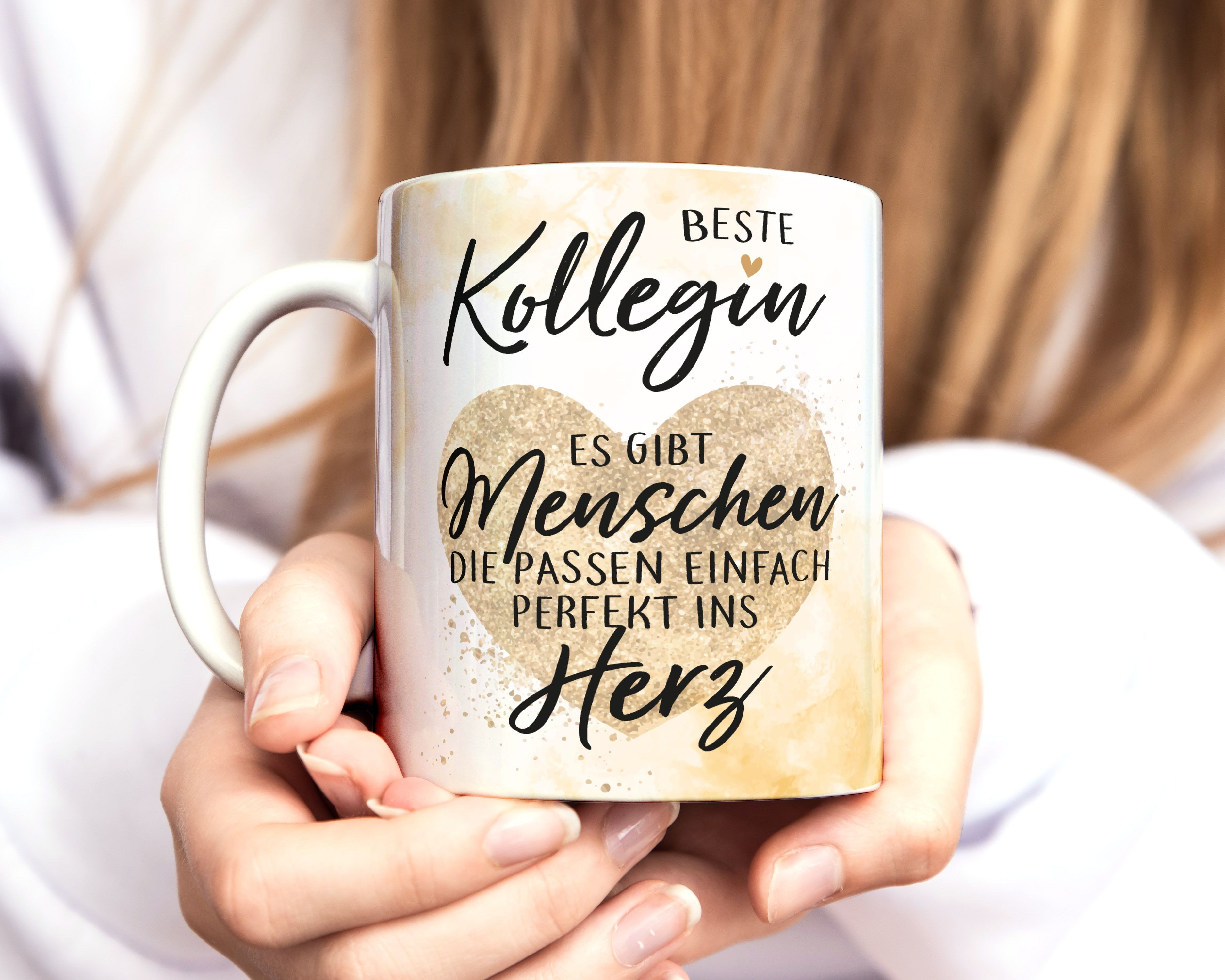 SpecialMe Tasse Kaffee-Tasse Beste Kollegin Herz Geschenkidee Arbeitskollegin, Keramik – Bild 4 von 5