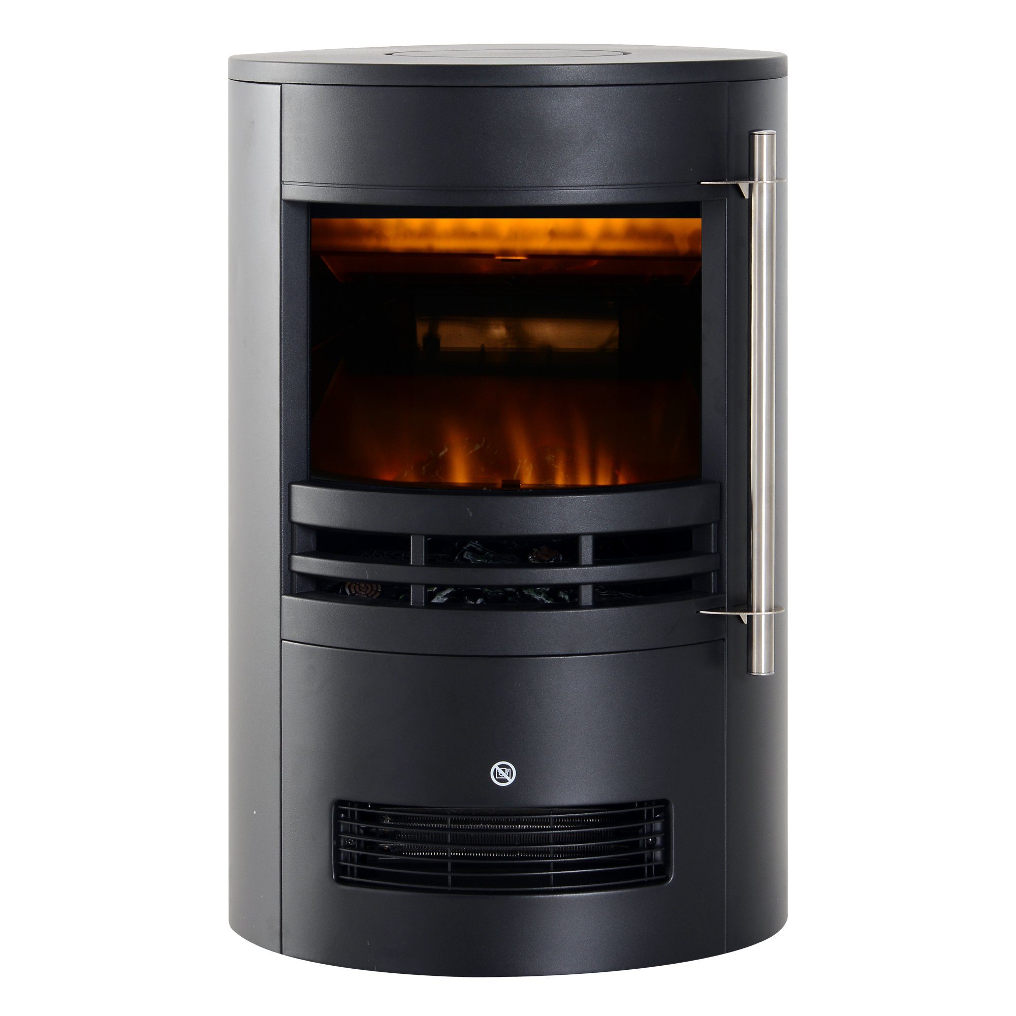 HOMCOM Elektrokamin, Kaminofen mit Flammeneffekt 900,2000W 41x41x64,5cm