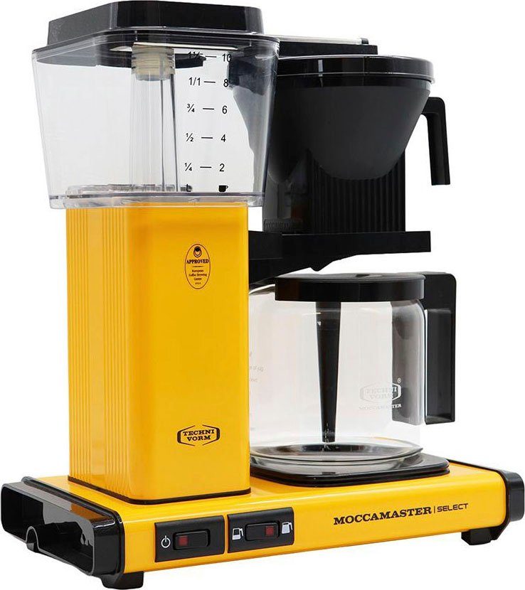 KBG Moccamaster yellow 1,25l Filterkaffeemaschine Select Papierfilter pepper, 1x4 Kaffeekanne,