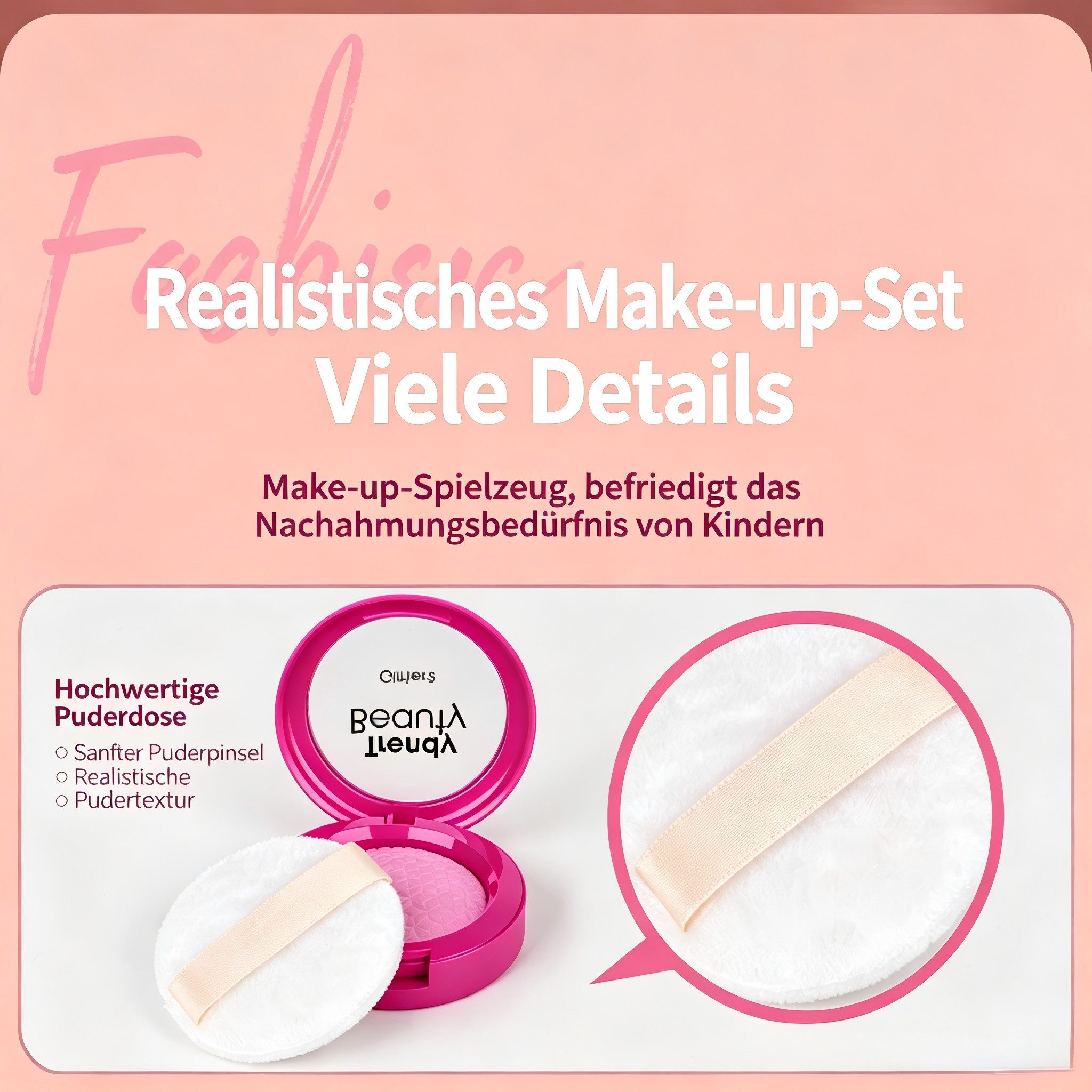 Toomoke Lernspielzeug Kinderschminke Geschenke Lernspielzeug spielzeuge für Mädchen (22-St), Realistisches Make-up-Spielset, 22-St., Kinder Rollenspiel Set), wa – Bild 5 von 5