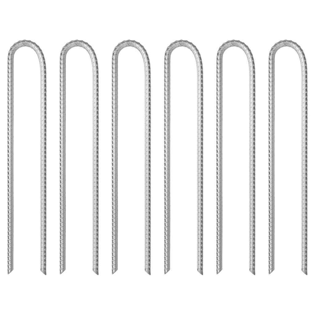 furnicato Zelthering Zeltheringe U-Form 37 x 6,5 cm Silbern, (6-St), Rostgeschützte Zeltpflöcke mit Gewindeoberfläche für festen Halt