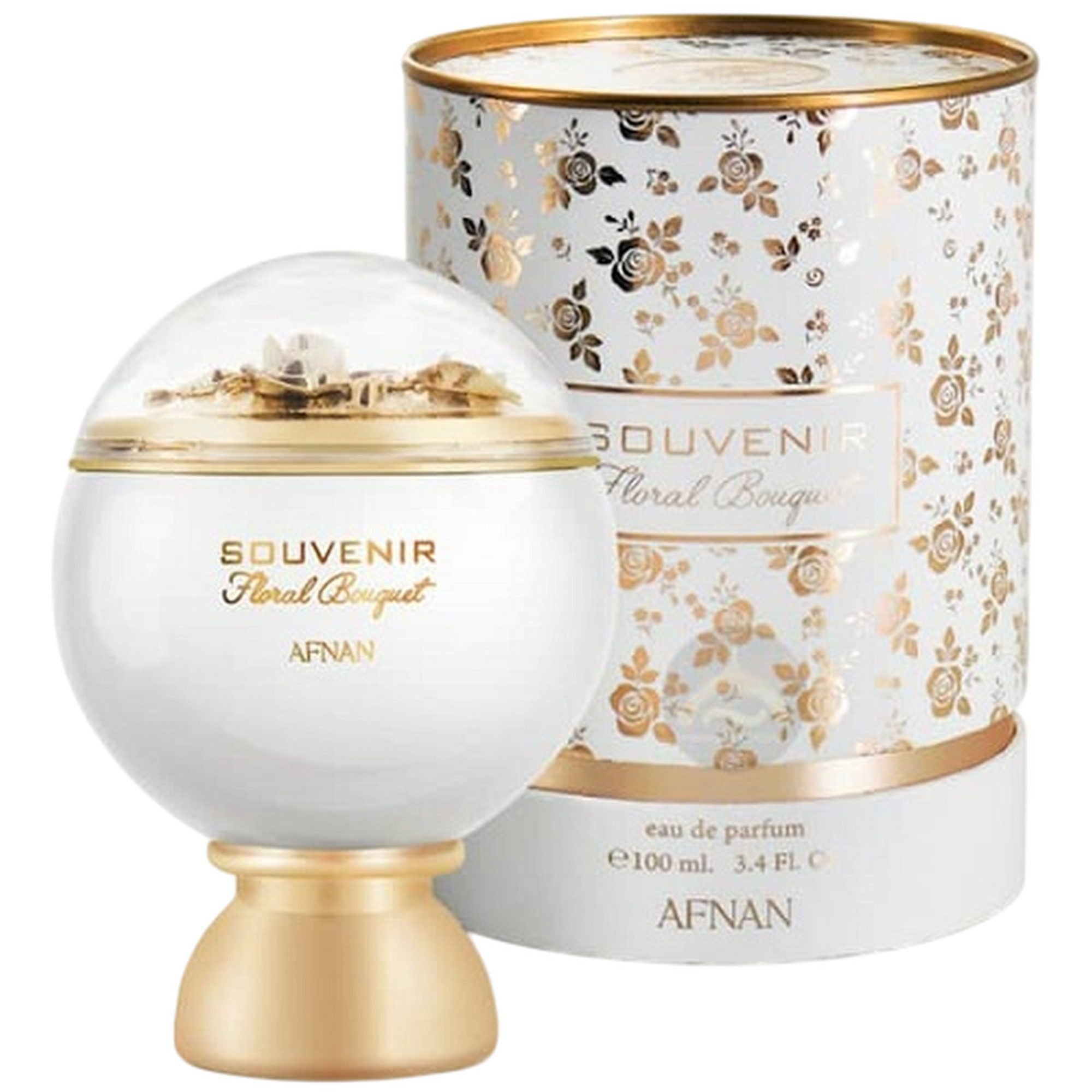 Afnan Duft-Set Souvenir Floral Bouquet Eau de Parfum (EDP) Damen Spray, Fruchtig-blumiger Duft mit Rhabarber, Amber, Vanille und Rose