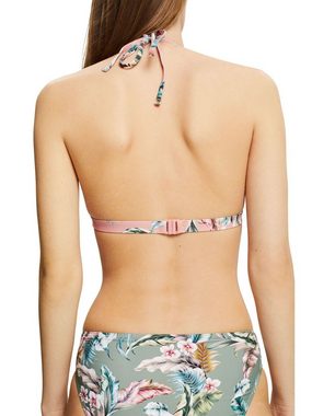 Esprit Triangel-Bikini-Top Recycelt: Neckholder mit Tropical-Print