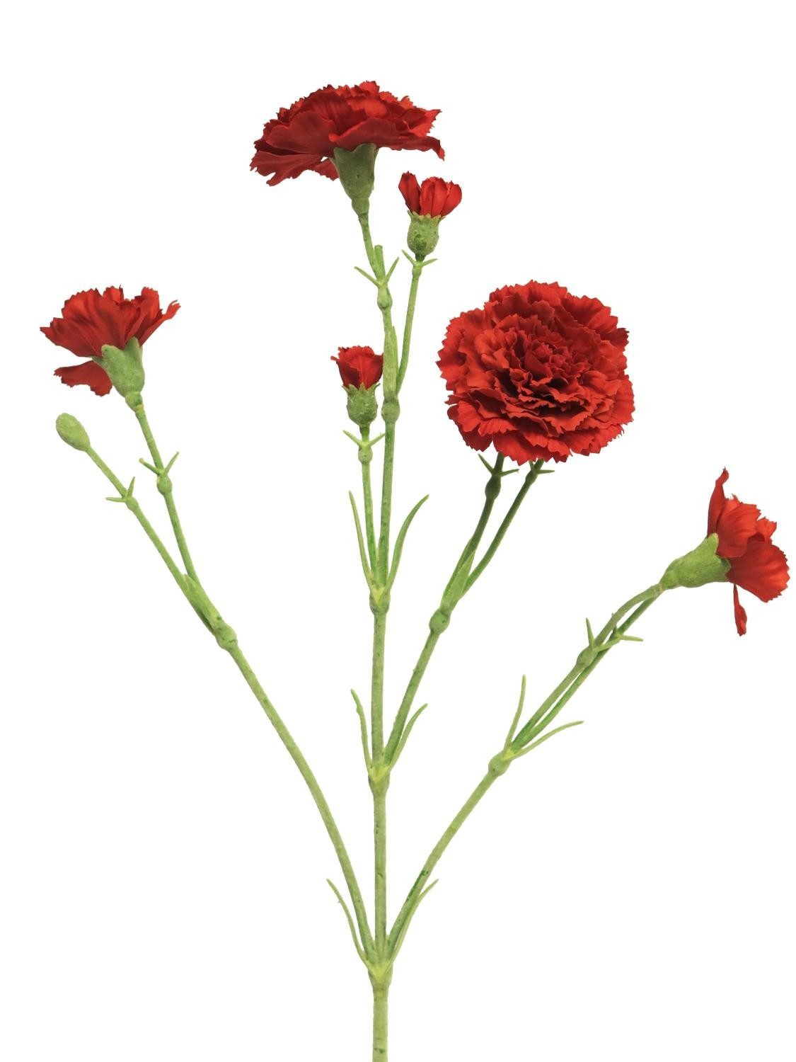 Kunstzweig Kunstblume Nelke AHONG, rot, 60 cm Nelke, artplants