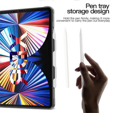 Wigento Tablet-Hülle Für Apple iPad 10.2 2021 /2019 Kunststoff Cover Tablet Tasche Etuis Hülle Case Schutz Schwarz