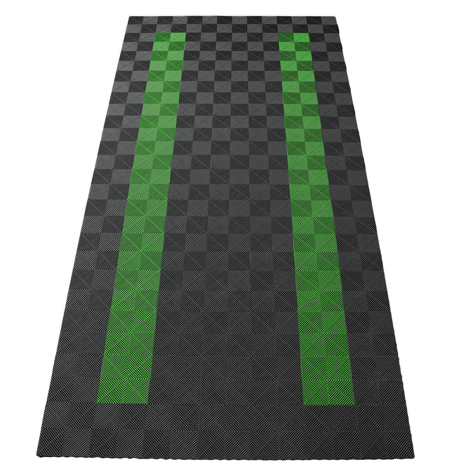 RAMROXX Klickfliesen Performance Bodenfliesen Garagenboden 2,8mx5,6m Grau Hellgrün Set4