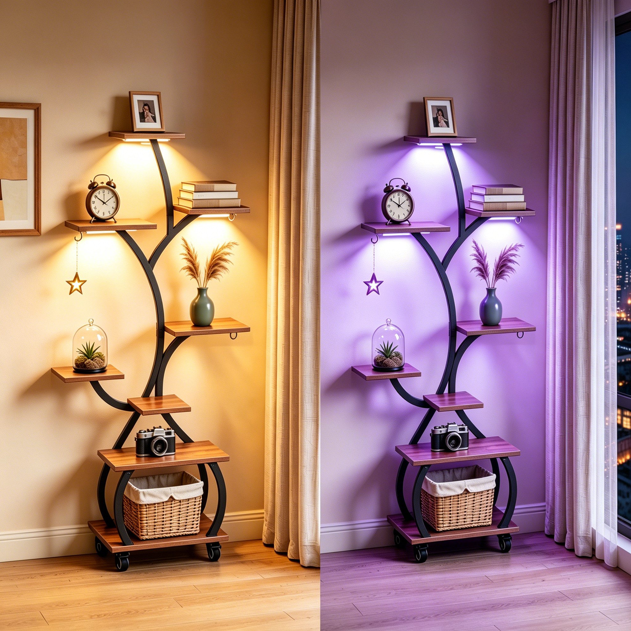 LALAHO Blumenständer Blumenständer mit Wachstumslicht