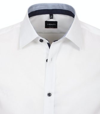 VENTI Businesshemd Businesshemd - Body Fit - Langarm - Einfarbig - Weiß