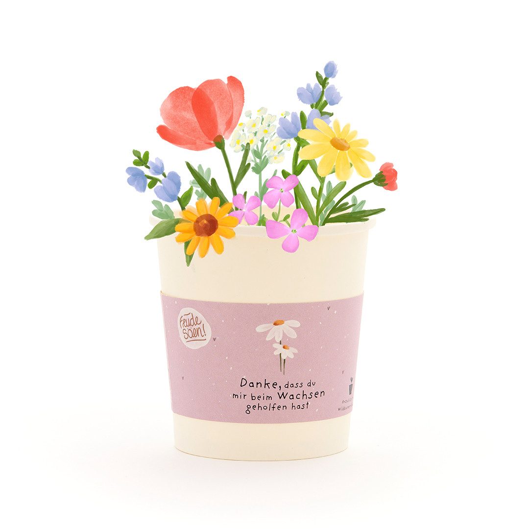 Anzuchttopf Wildblumen-Anzuchtset als Dankeschön-Geschenk, Geschenkidee