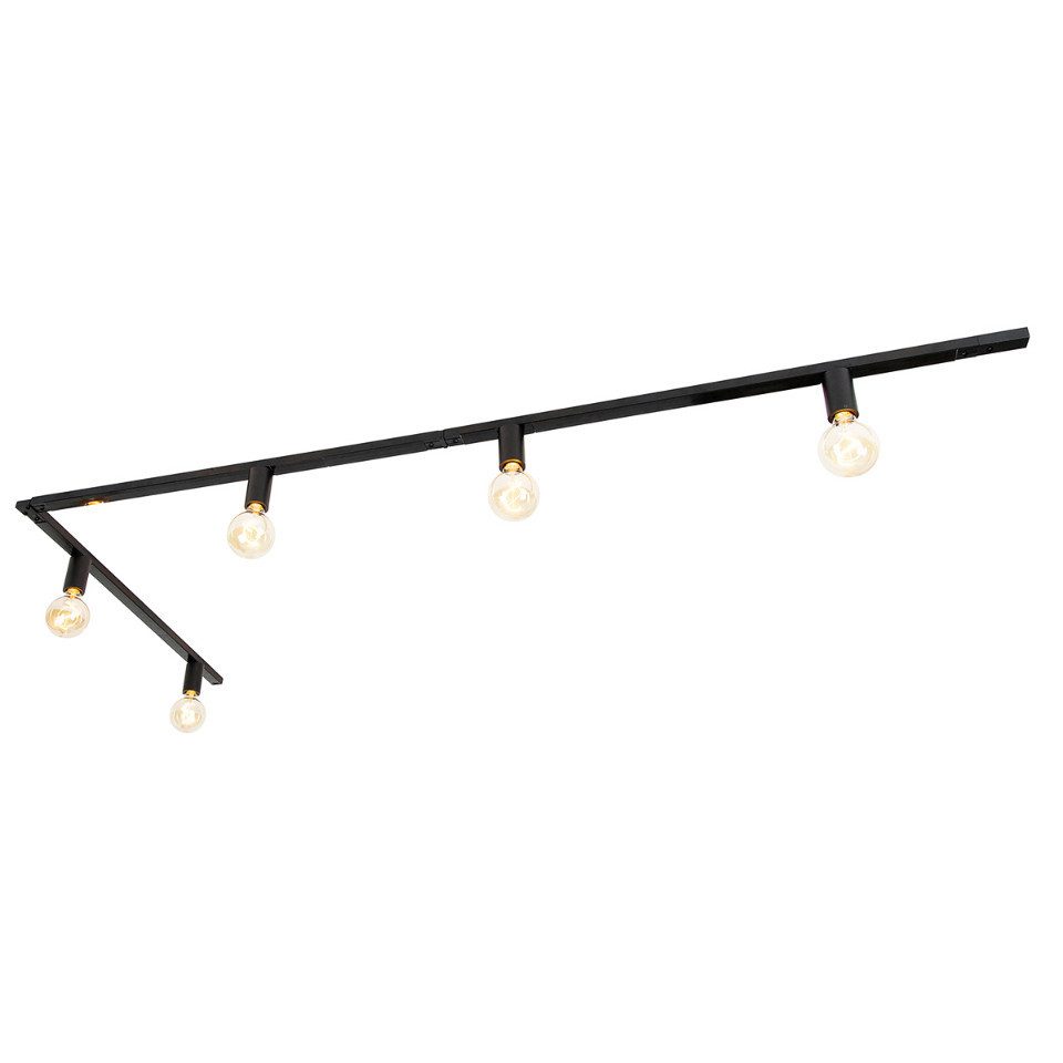 Qazqa Schienensystem-Sets Jeana, ohne Leuchtmittel, E27, Schwarz, Modern, S günstig online kaufen