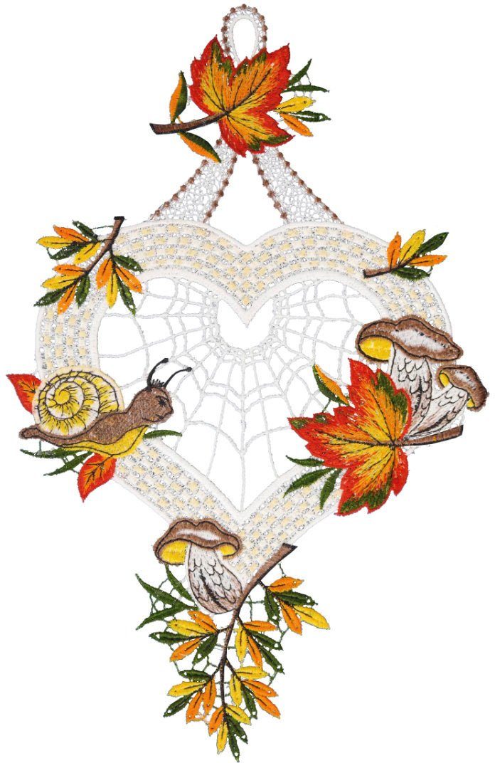 W. Reuter & Sohn - Plauener Spitze® Fensterbild Fensterbild "Herbstliebe" f günstig online kaufen