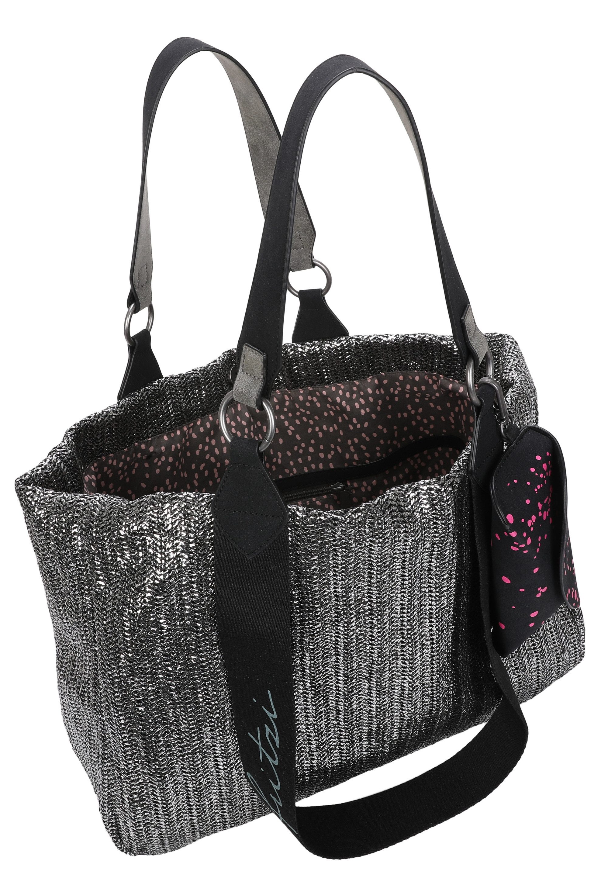 Fritzi aus Preußen Henkeltasche Izzy Medium Limited Painted Straw, mit abnehmbarem Brillenetui
