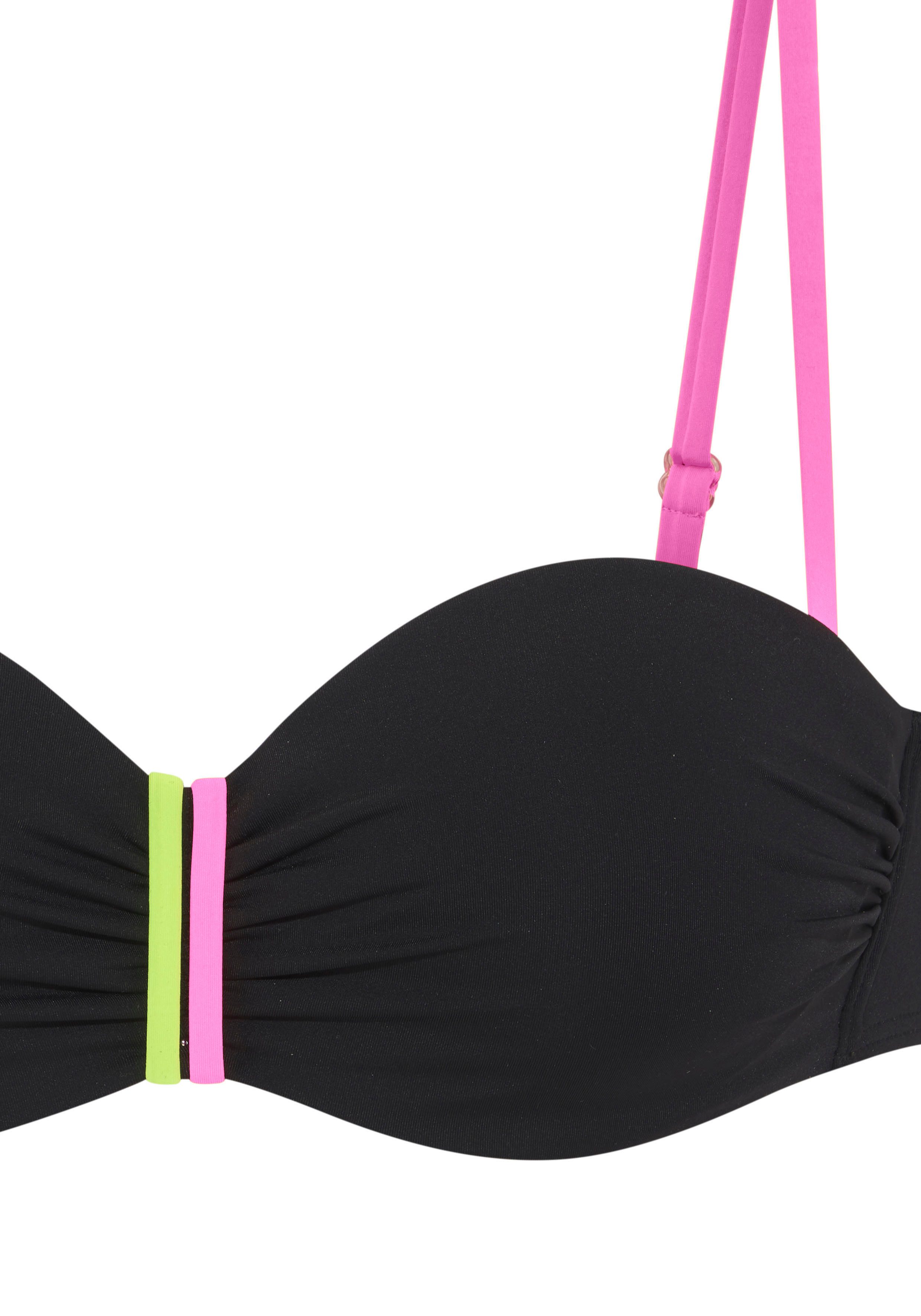 Buffalo Bügel-Bandeau-Bikini-Top Pop, Mit kontrastfarbigen Trägern