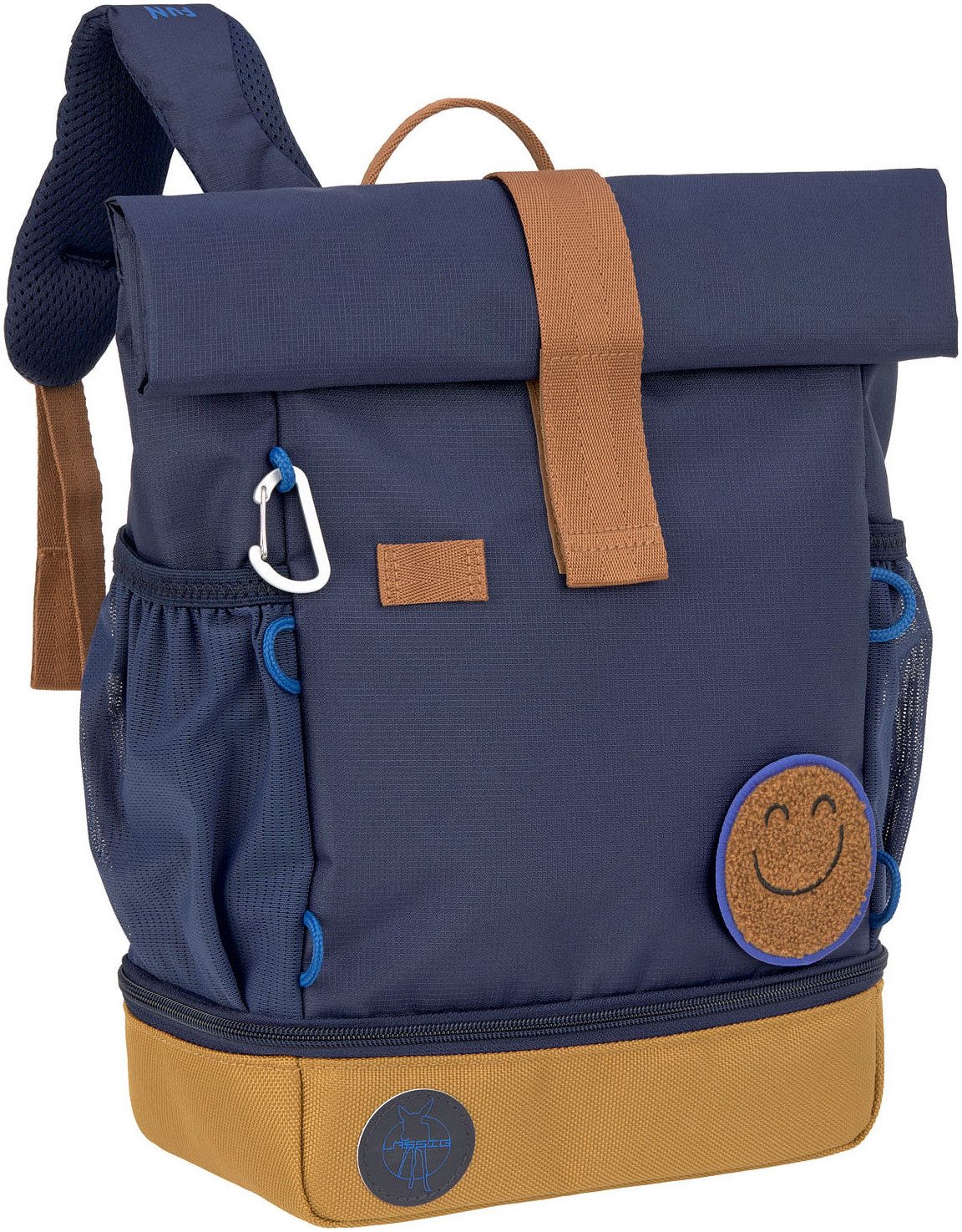LÄSSIG Kinderrucksack Little Gang, Mini Rolltop Backpack, navy, aus recycelten PET-Flaschen