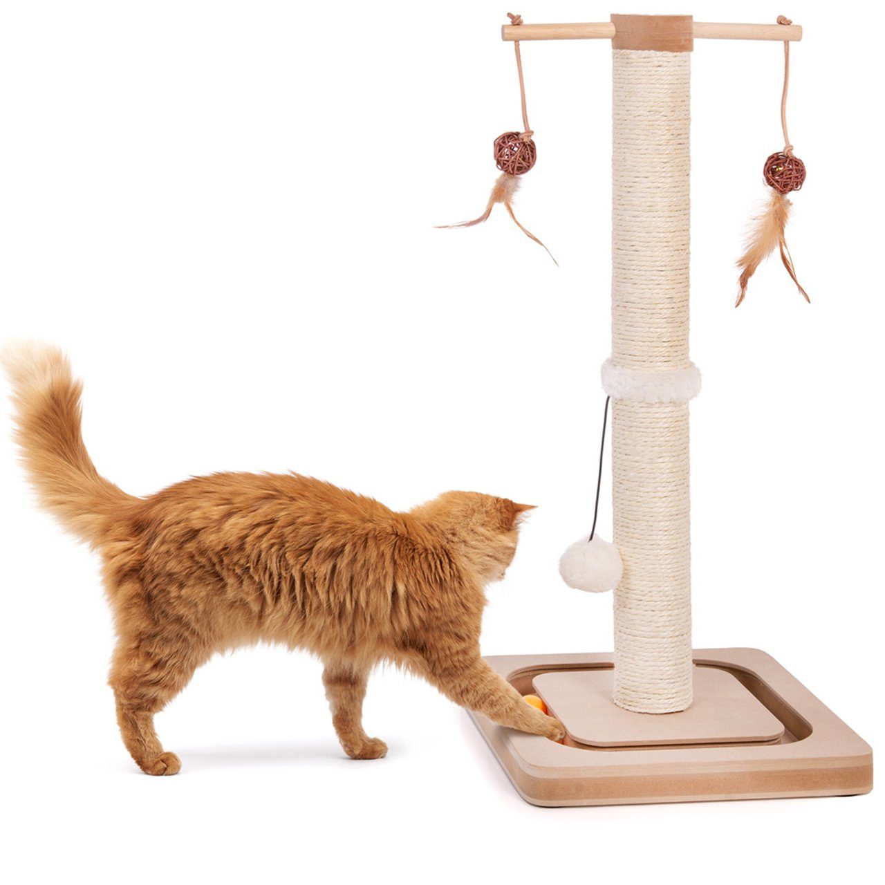 Canadian Cat Company Kratzsäule Kratzstamm Charly, mit 60cm-hoher Kratzsäule, ca. 29 x 29 x 65 cm