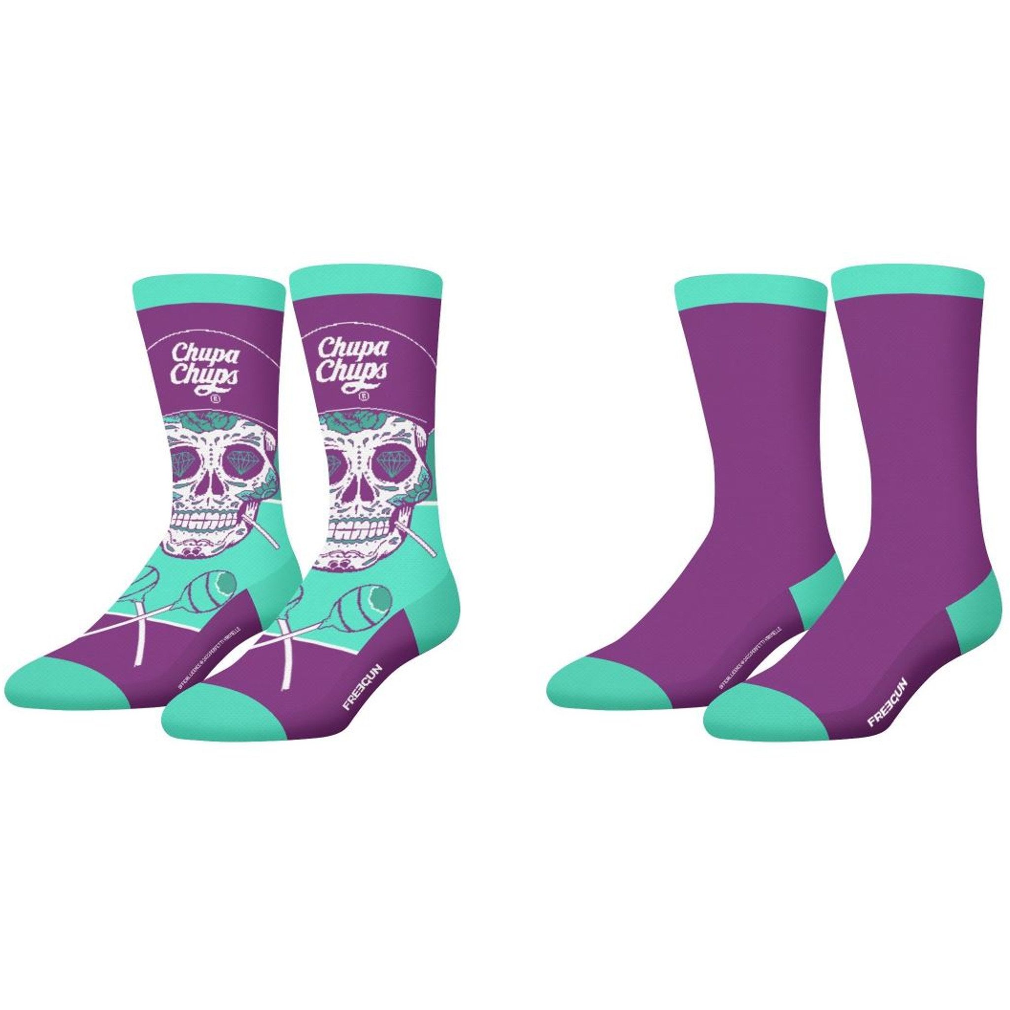 Freegun Freizeitsocken FREEGUN CHUPA CHUPS 2-Pack Lady Socks Big Logo Skull Solid (Socken, Socken)