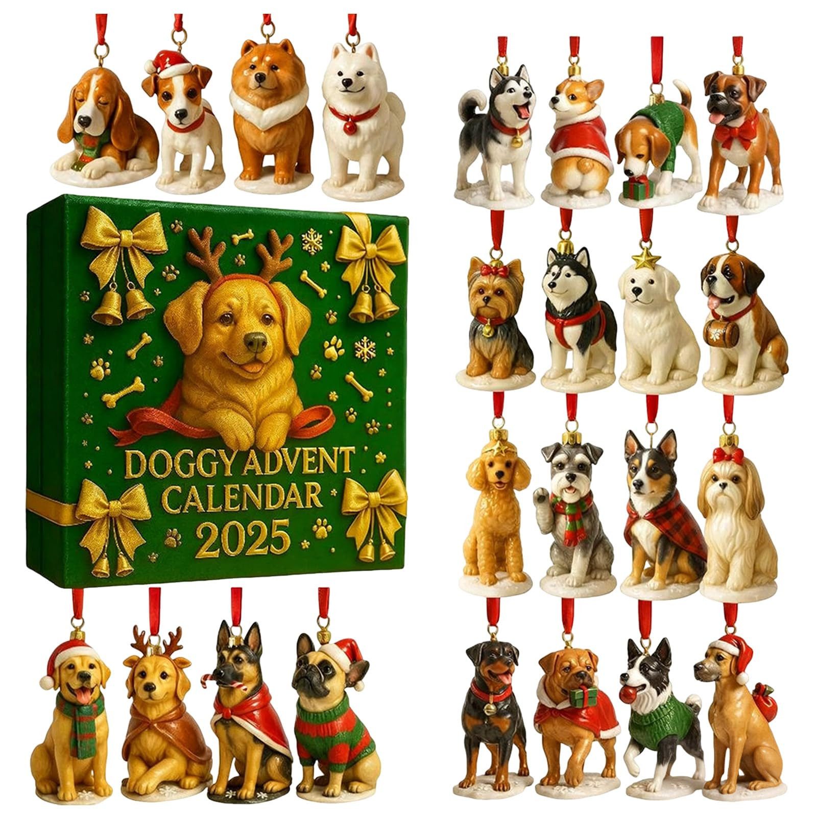 CLTYQ Adventskalender Hund Adventskalender 2025, 24 Tage Hund Ornamente Cou günstig online kaufen